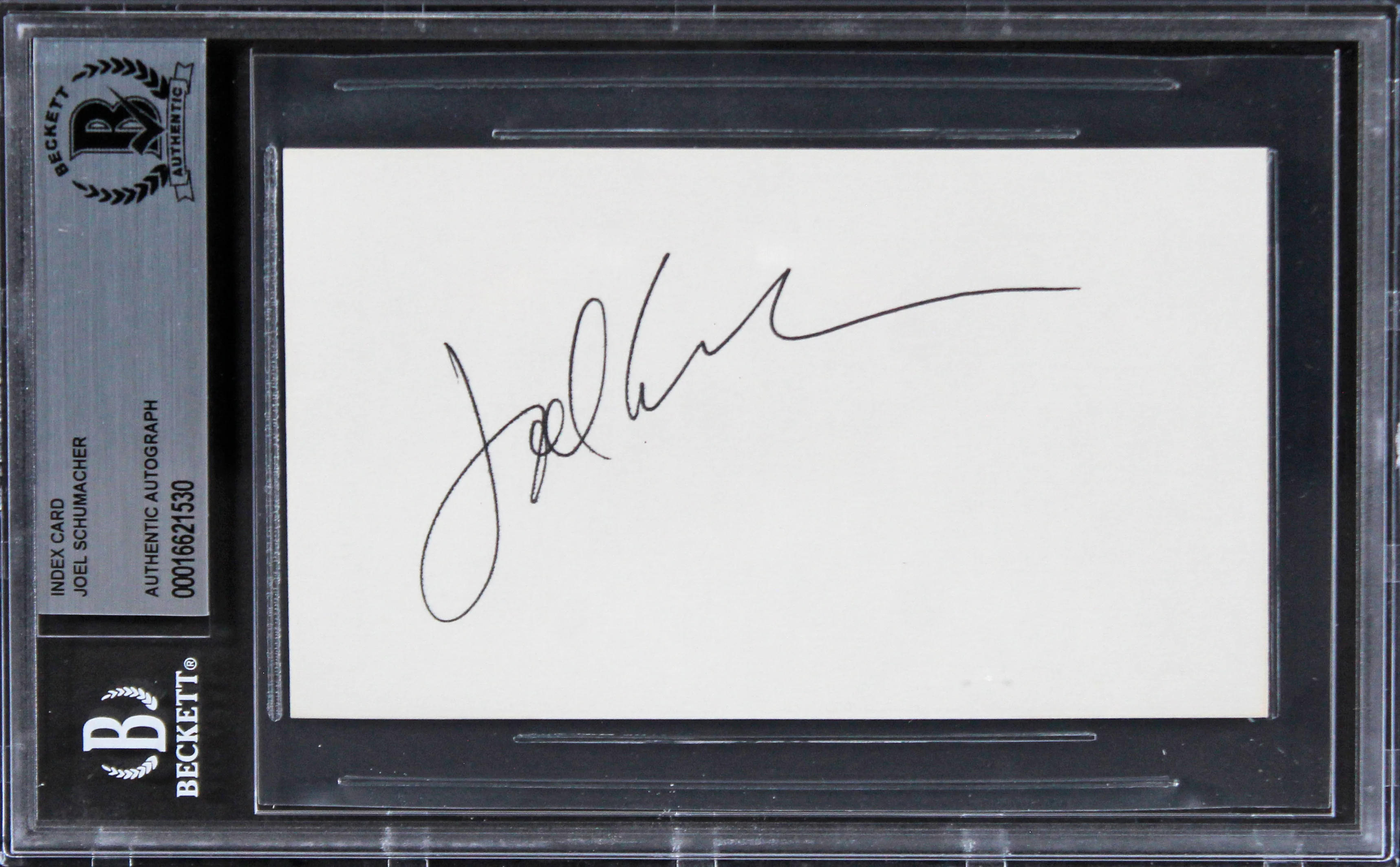 Joel Schumacher The Client Authentic Signed 3x5 Index Card BAS Slabbed 1 - Image 2
