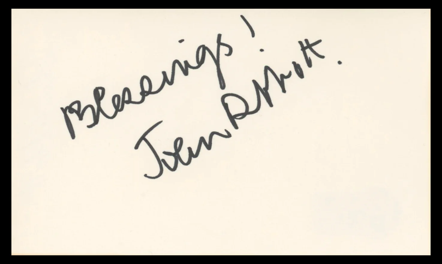 John Abbott Jane Eyre "Blessings!" Authentic Signed 3x5 Index Card BAS #BV02191