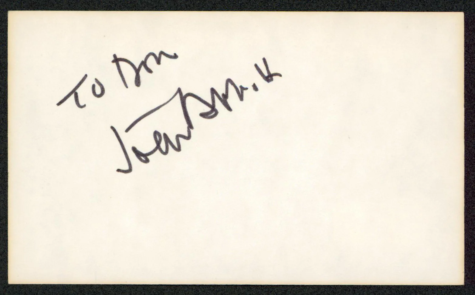 John Abbott Jane Eyre "To Don" Authentic Signed 3x5 Index Card BAS #BW70160 - Image 2