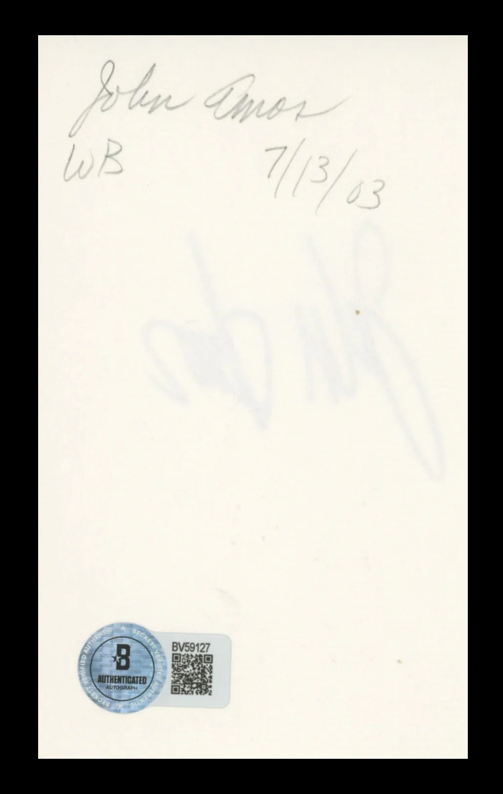 John Amos Good Times Authentic Signed 3x5 Index Card Autographed BAS #BV59127 - Image 3