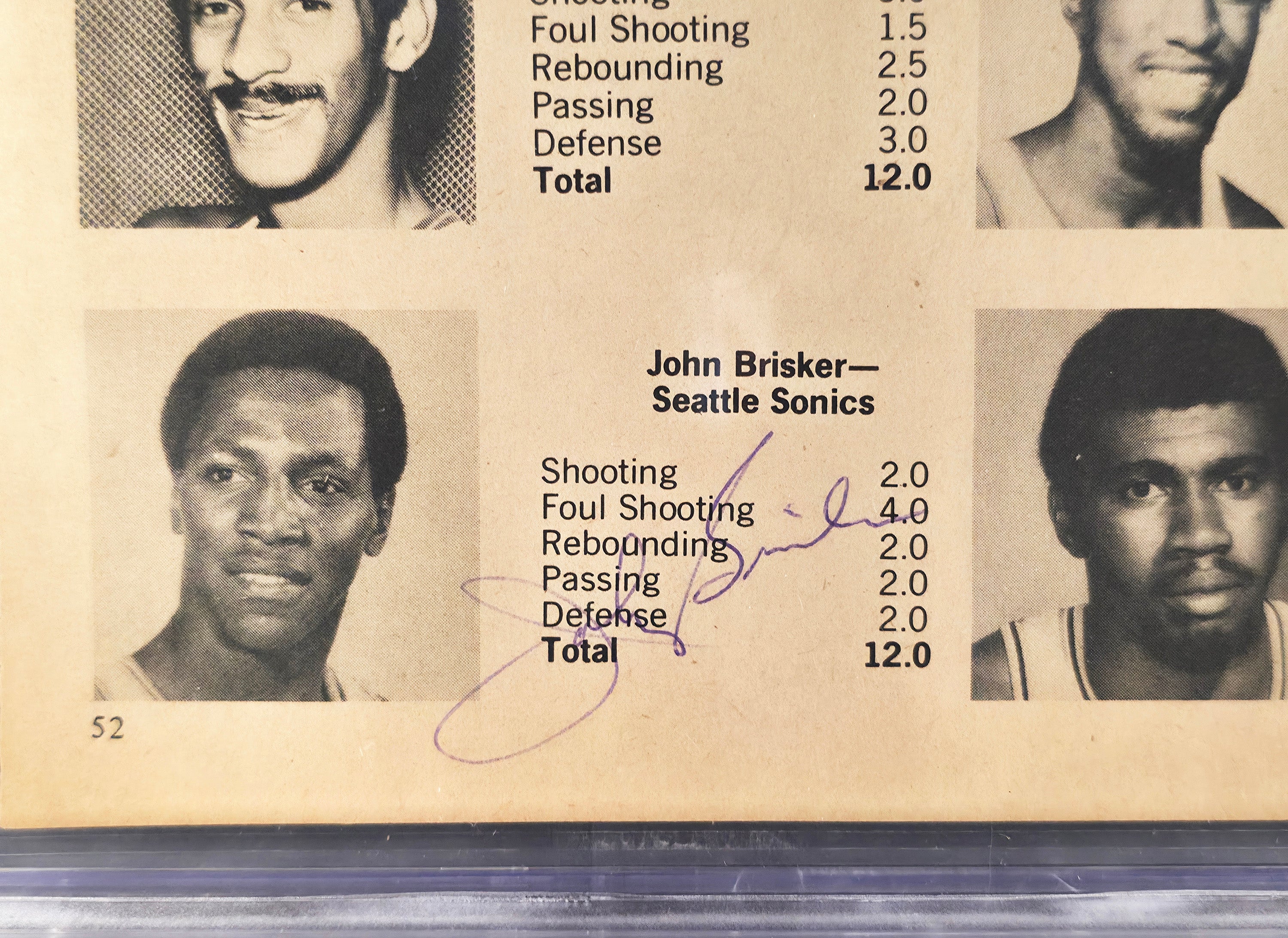 John Brisker Autographed 7x11 Magazine Page Photo Seattle Supersonics With 8 Total Signatures Beckett BAS #17402407 - Image 3