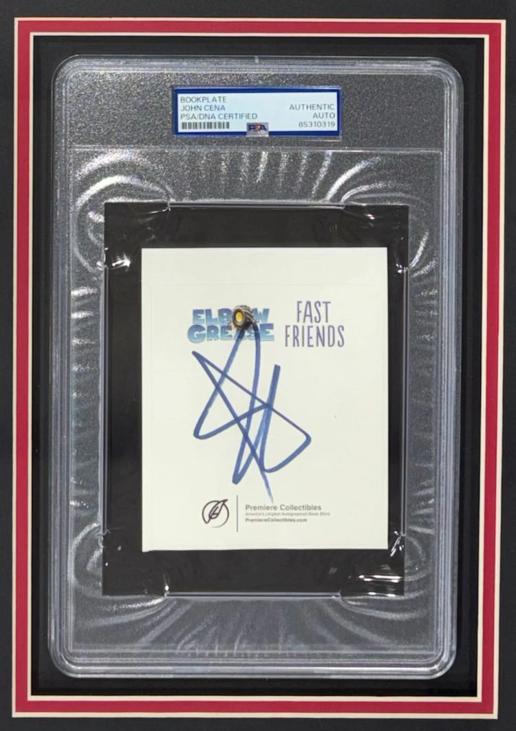 John Cena Signed Framed Slabbed WWE Bookplate w/ 8x10 Photo PSA - Image 2
