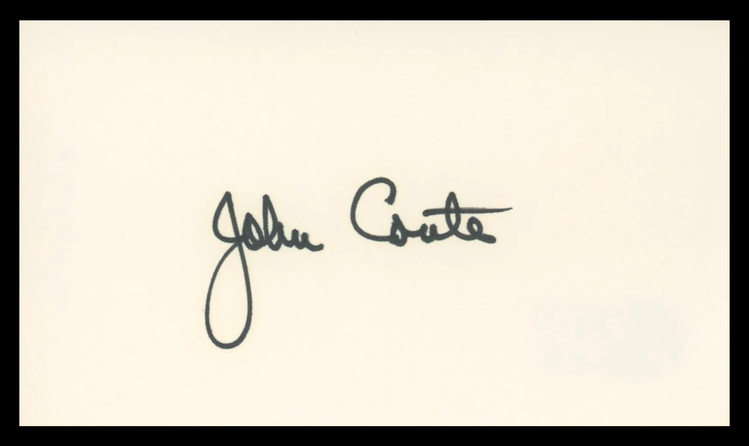 John Conte The Man With The Golden Arm Signed 3x5 Index Card BAS #BV03160