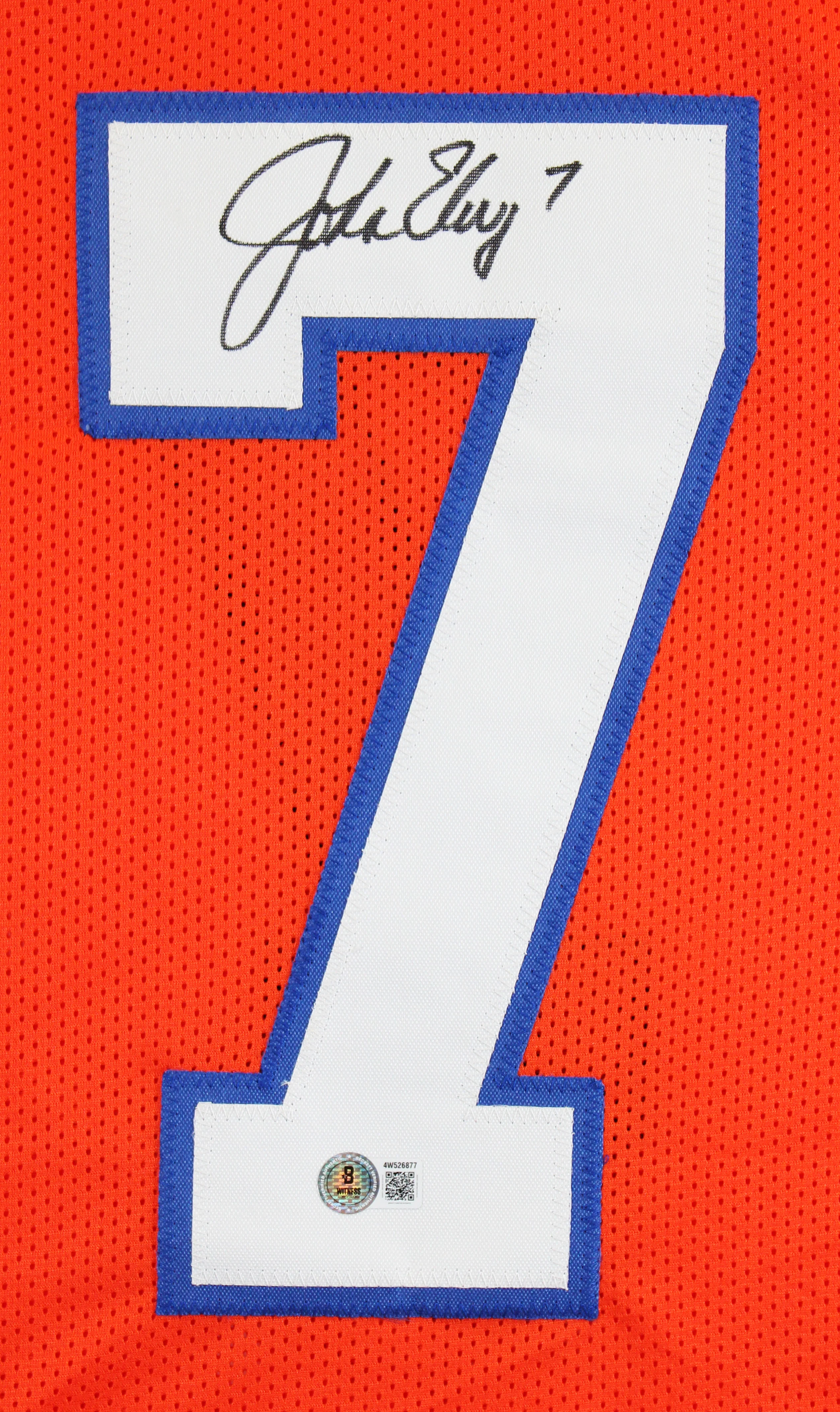 John Elway Authentic Signed Orange Throwback Pro Style Jersey BAS Witnessed 2 - Image 3