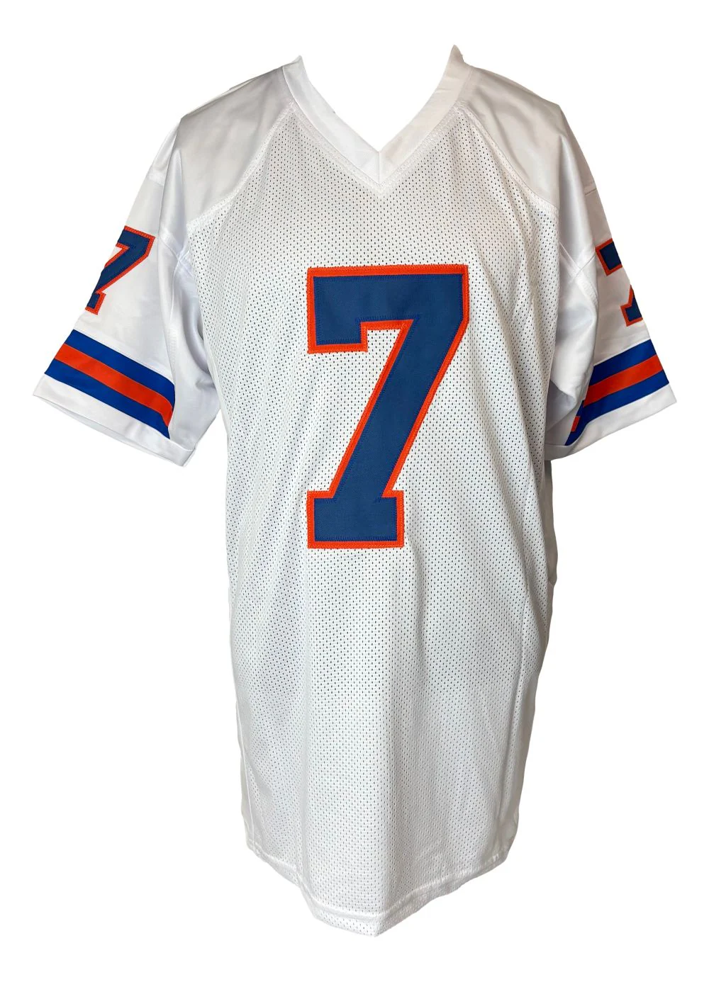 John Elway Denver Signed White Football Jersey BAS - Image 3