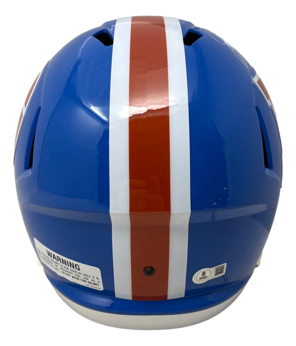 John Elway Signed Denver Broncos Full Size T/B Replica Speed Helmet BAS - Image 3