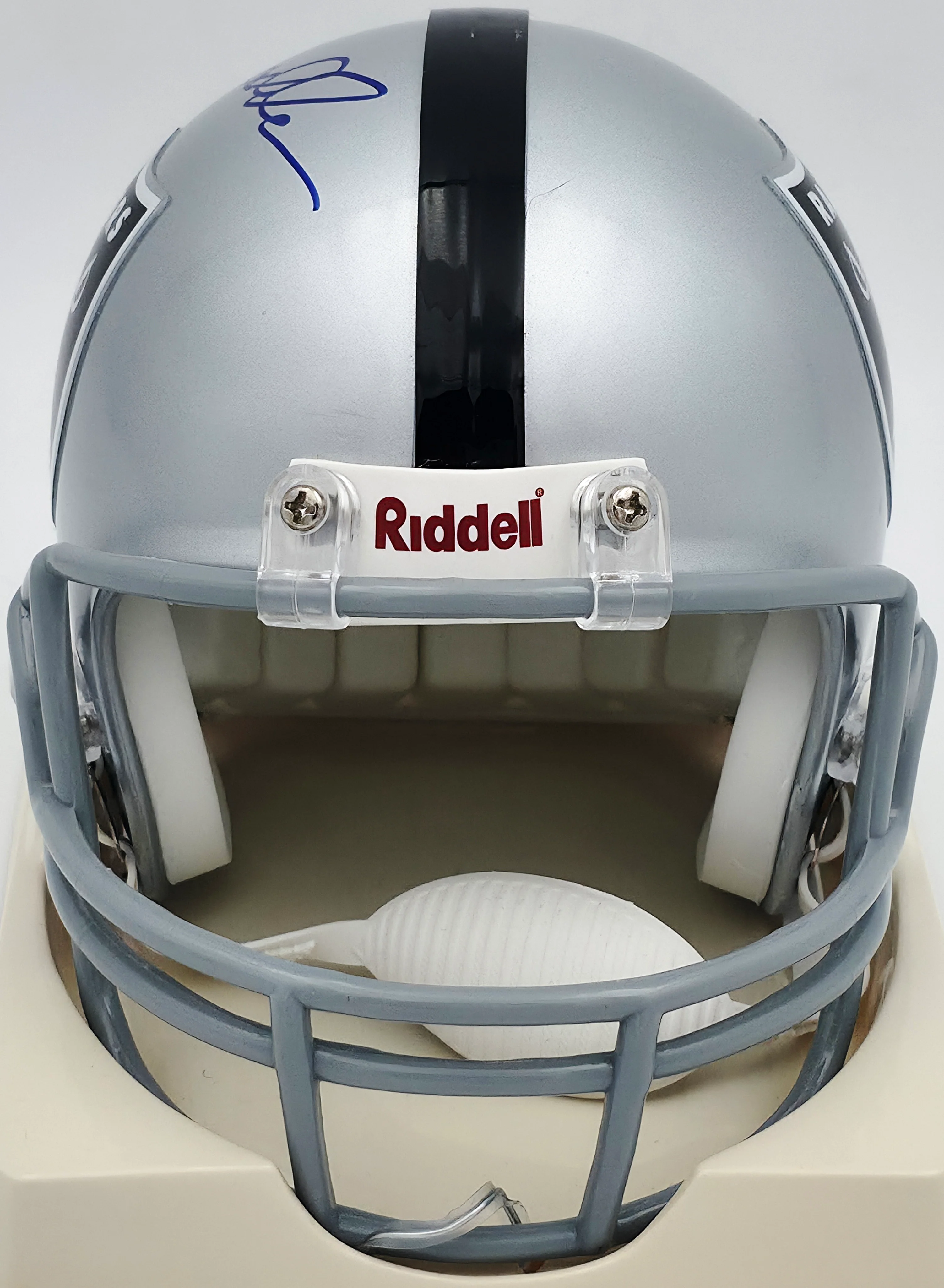 John Madden Autographed Oakland Raiders Silver Mini Helmet PSA/DNA #AN03126 - Image 3