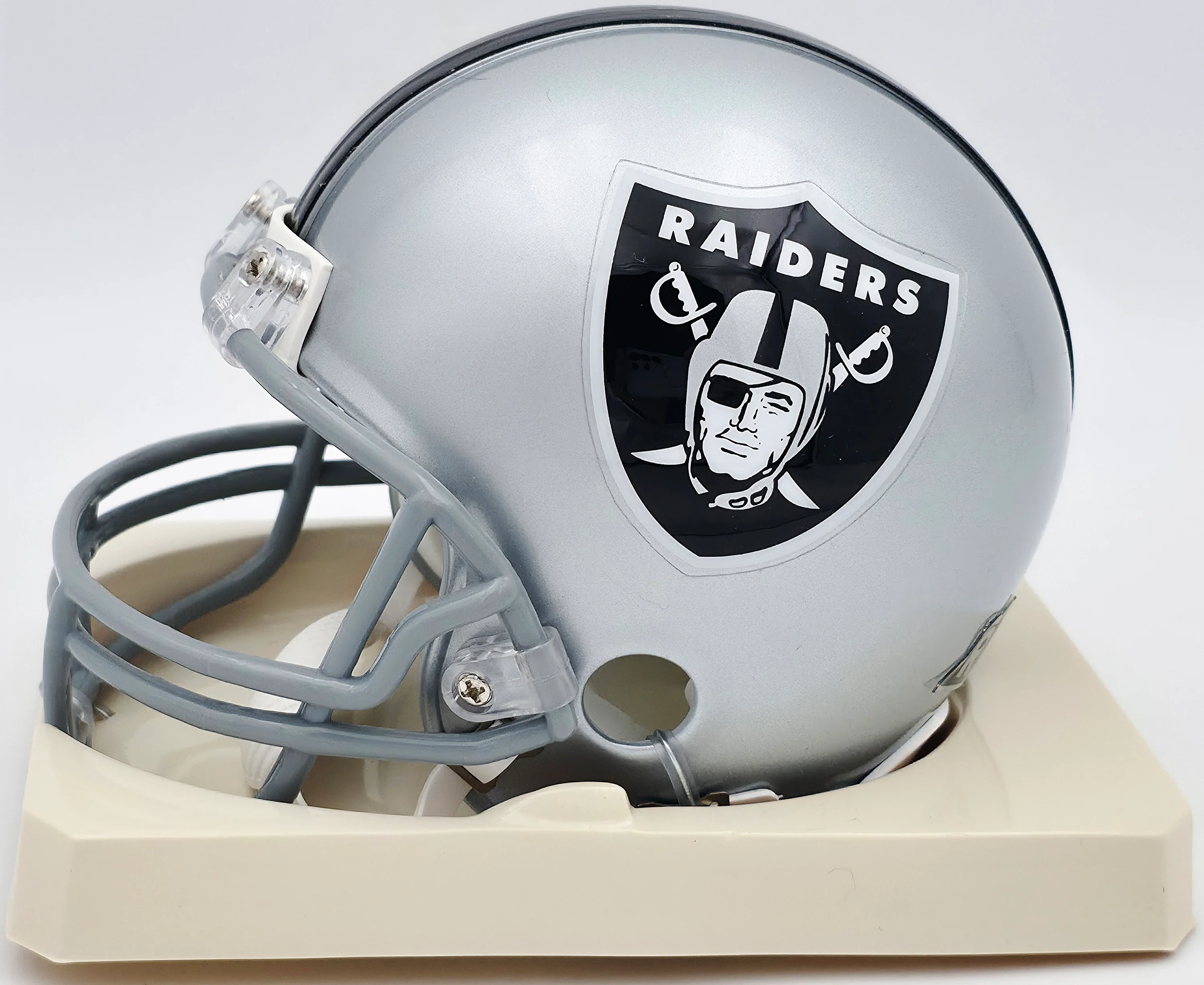 John Madden Autographed Oakland Raiders Silver Mini Helmet PSA/DNA #AN03126 - Image 4