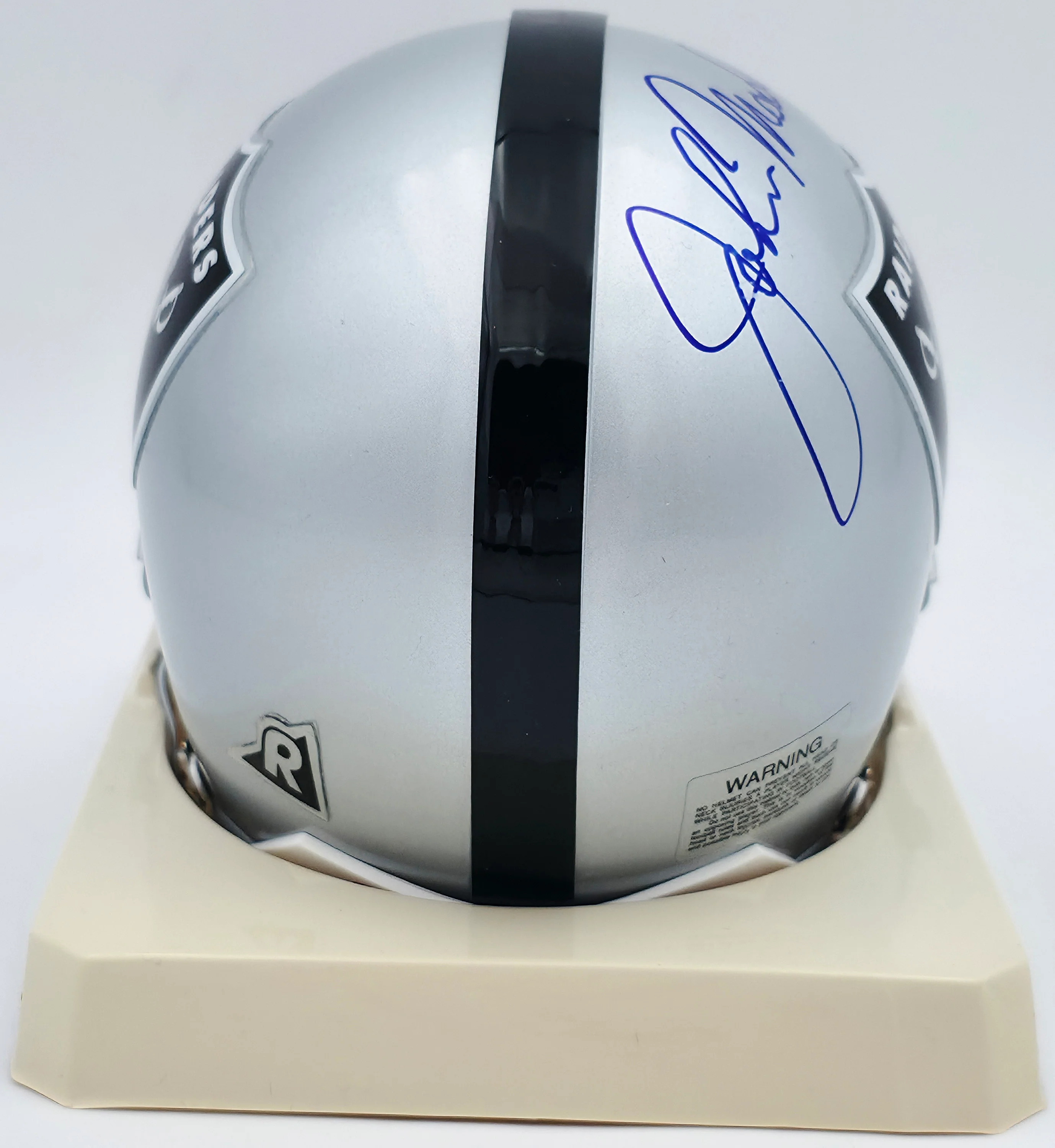John Madden Autographed Oakland Raiders Silver Mini Helmet PSA/DNA #AN03126 - Image 5