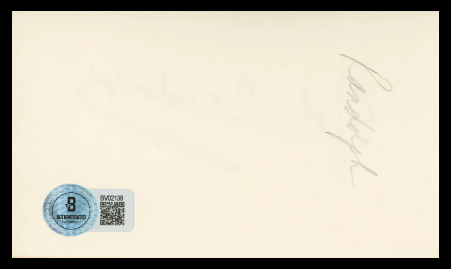 John Randolph Christmas Vacation Authentic Signed 3x5 Index Card BAS #BV02138 - Image 3