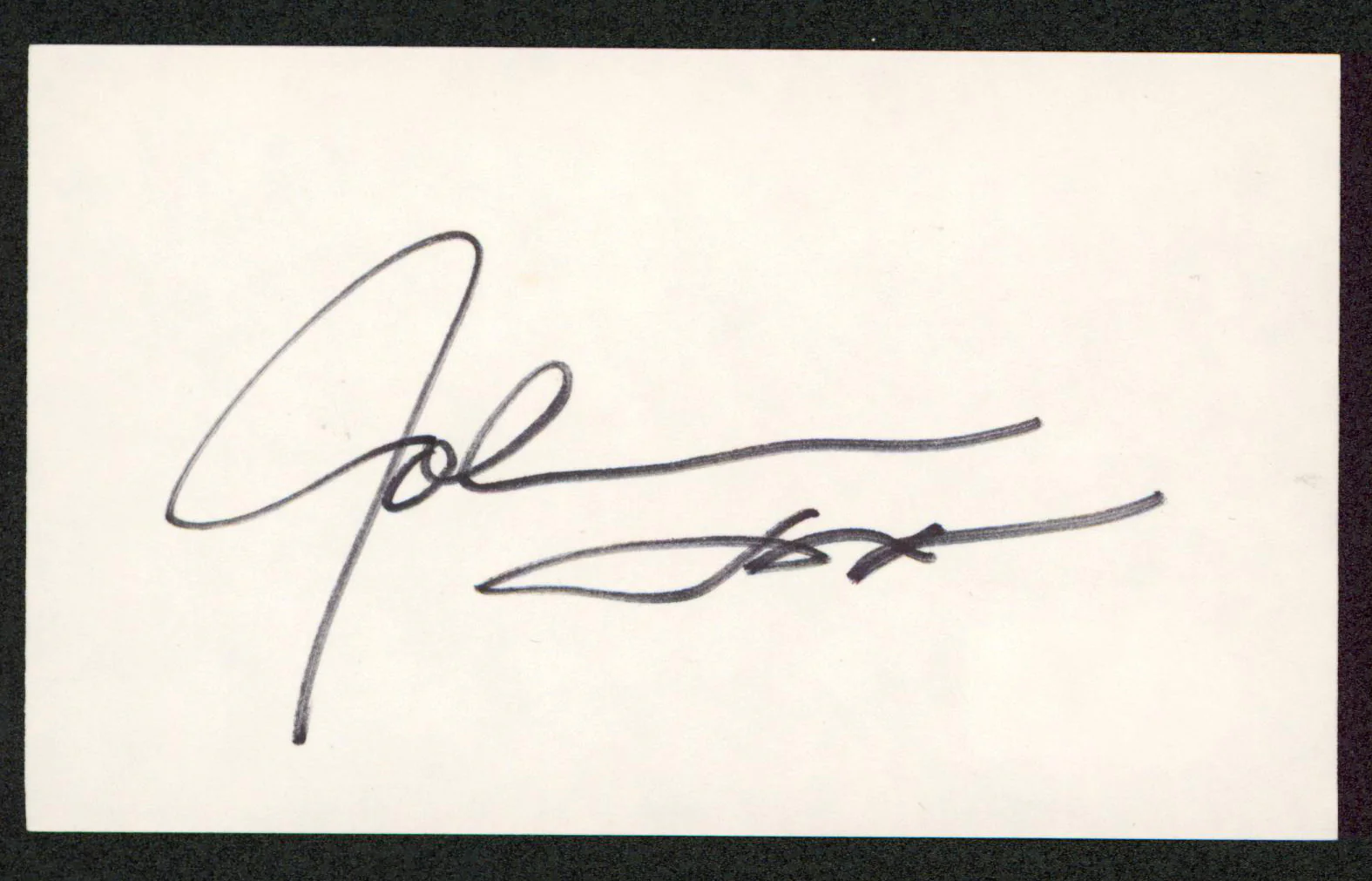 John Saxon Portrait in Black Authentic Signed 3x5 Index Card BAS #BW70025