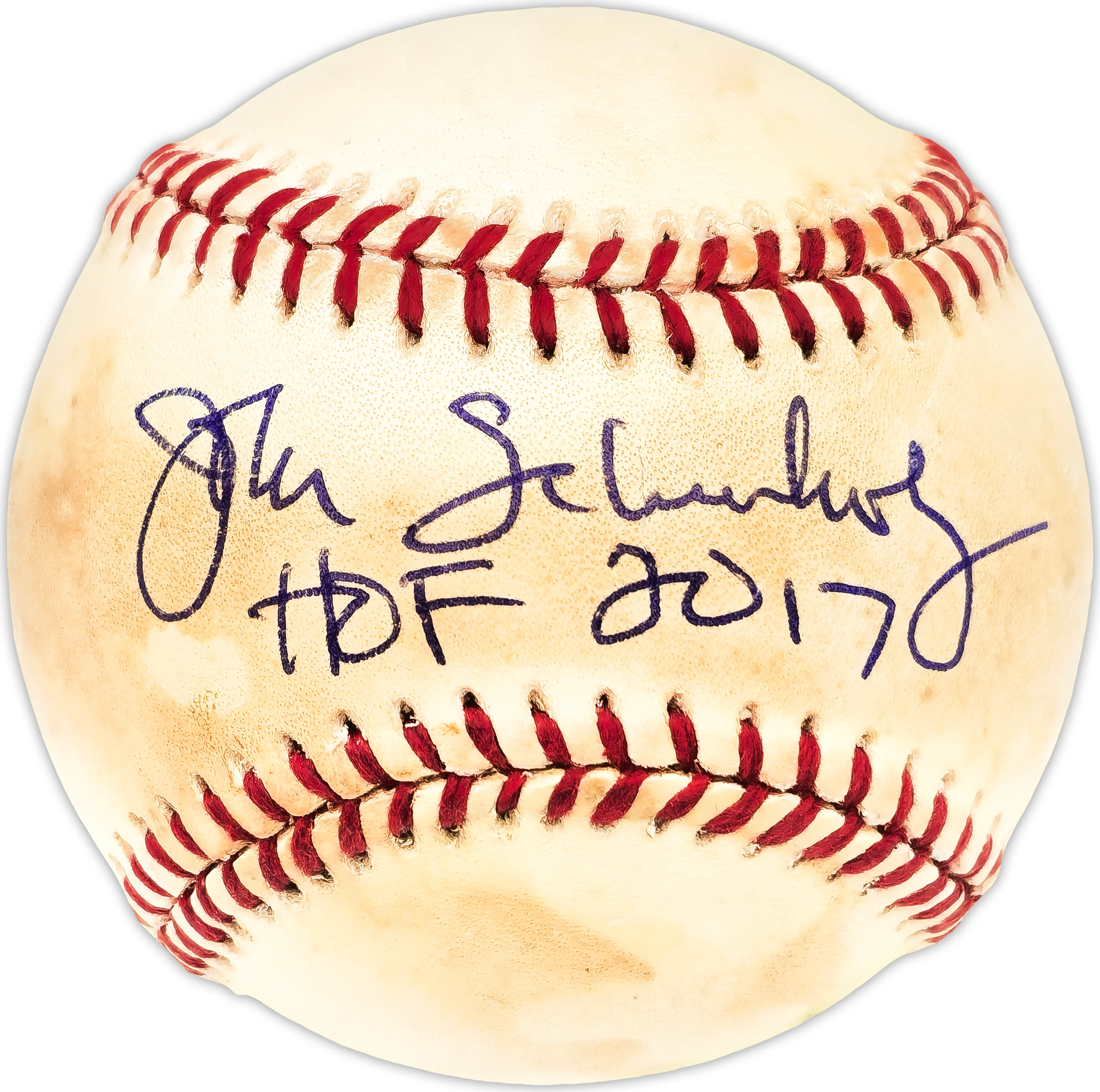 John Schuerholz Autographed Official 1995 World Series Logo MLB Baseball Atlanta Braves "HOF 2017" JSA #DD51786