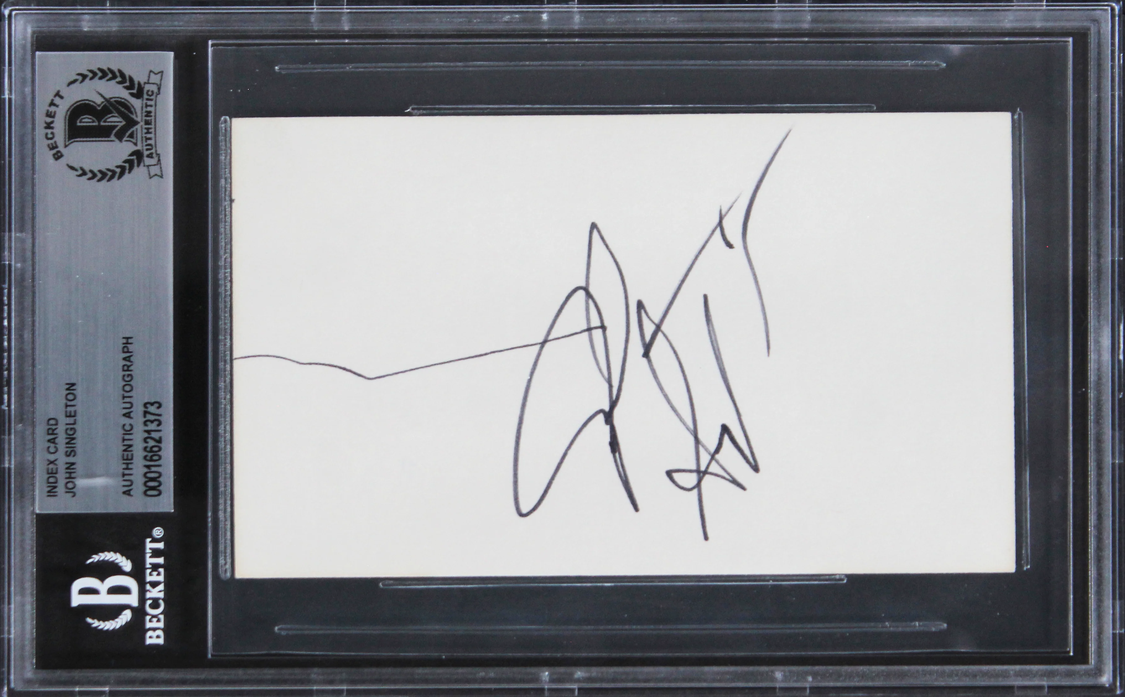 John Singleton Poetic Justice Authentic Signed 3x5 Index Card BAS Slabbed - Image 2