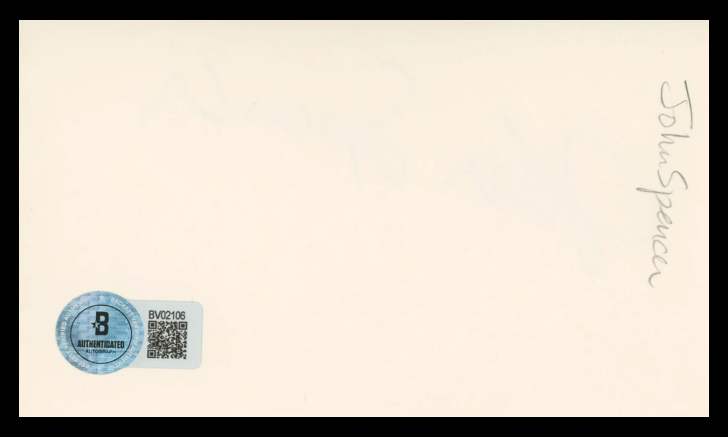 John Spencer The West Wing Authentic Signed 3x5 Index Card BAS #BV02106 - Image 3