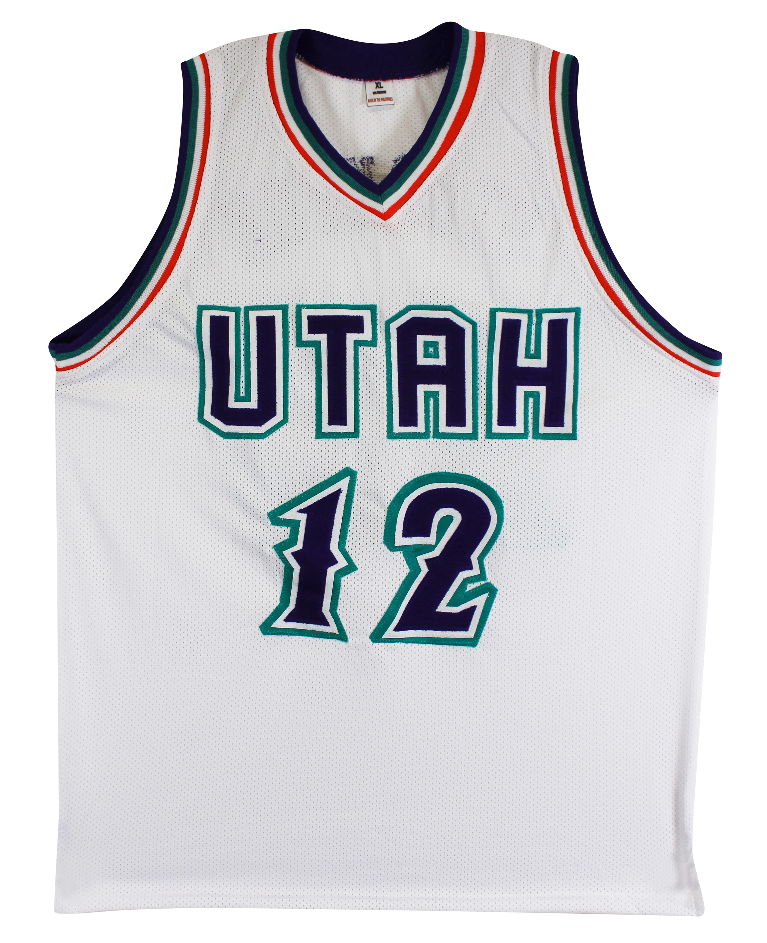 John Stockton Authentic Signed White Pro Style Jersey Autographed BAS Witnessed - Image 4