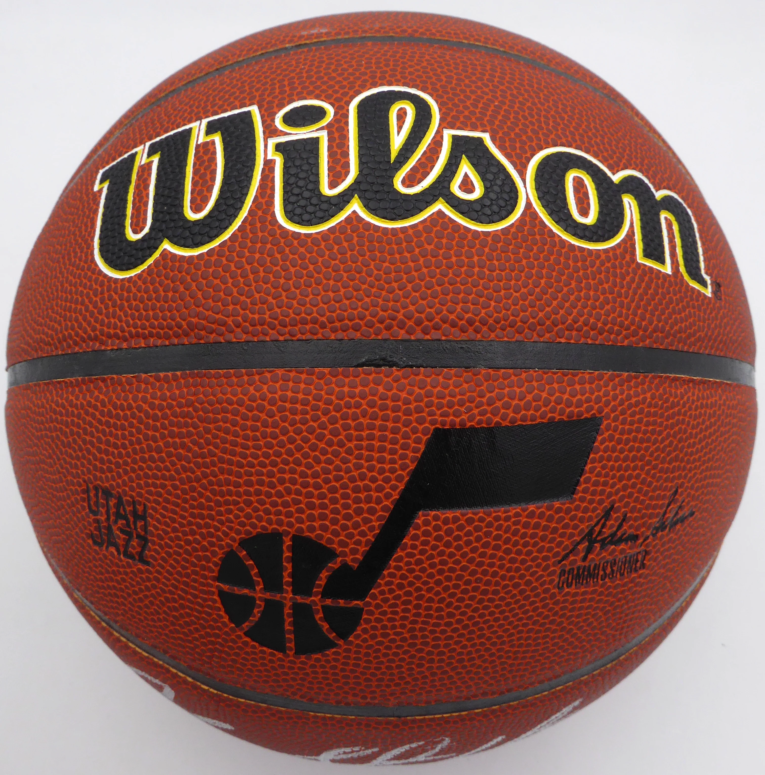 John Stockton Autographed Basketball Utah Jazz (Smudged) Beckett BAS QR #1W271700 - Image 3