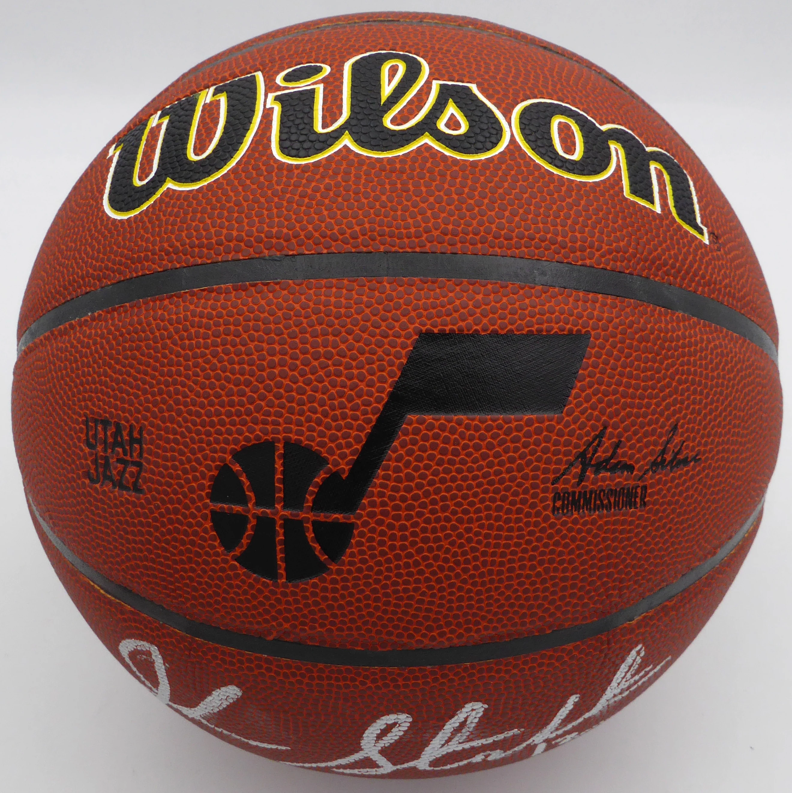 John Stockton Autographed Basketball Utah Jazz (Smudged) Beckett BAS QR #1W271720 - Image 3