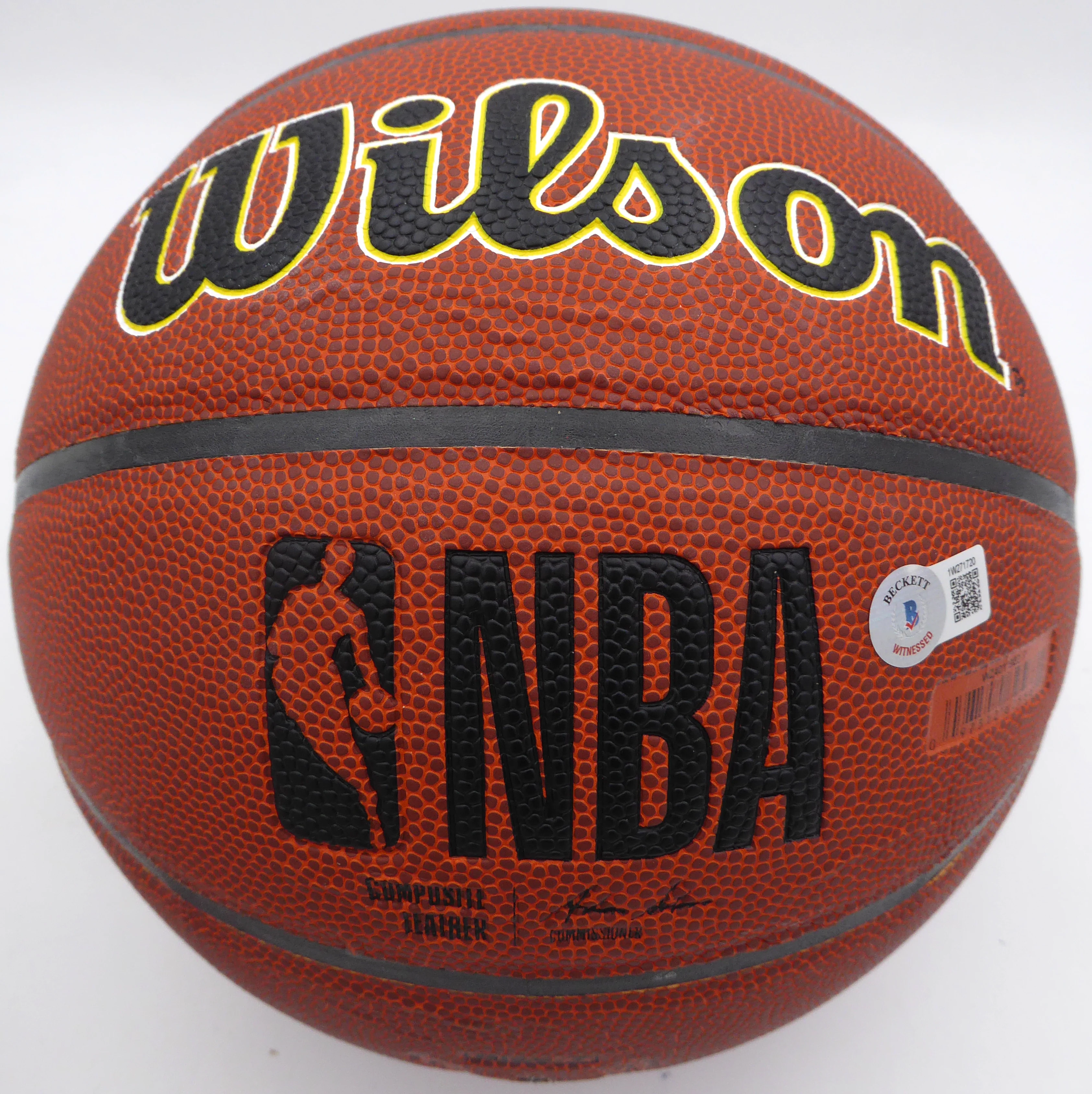 John Stockton Autographed Basketball Utah Jazz (Smudged) Beckett BAS QR #1W271720 - Image 4
