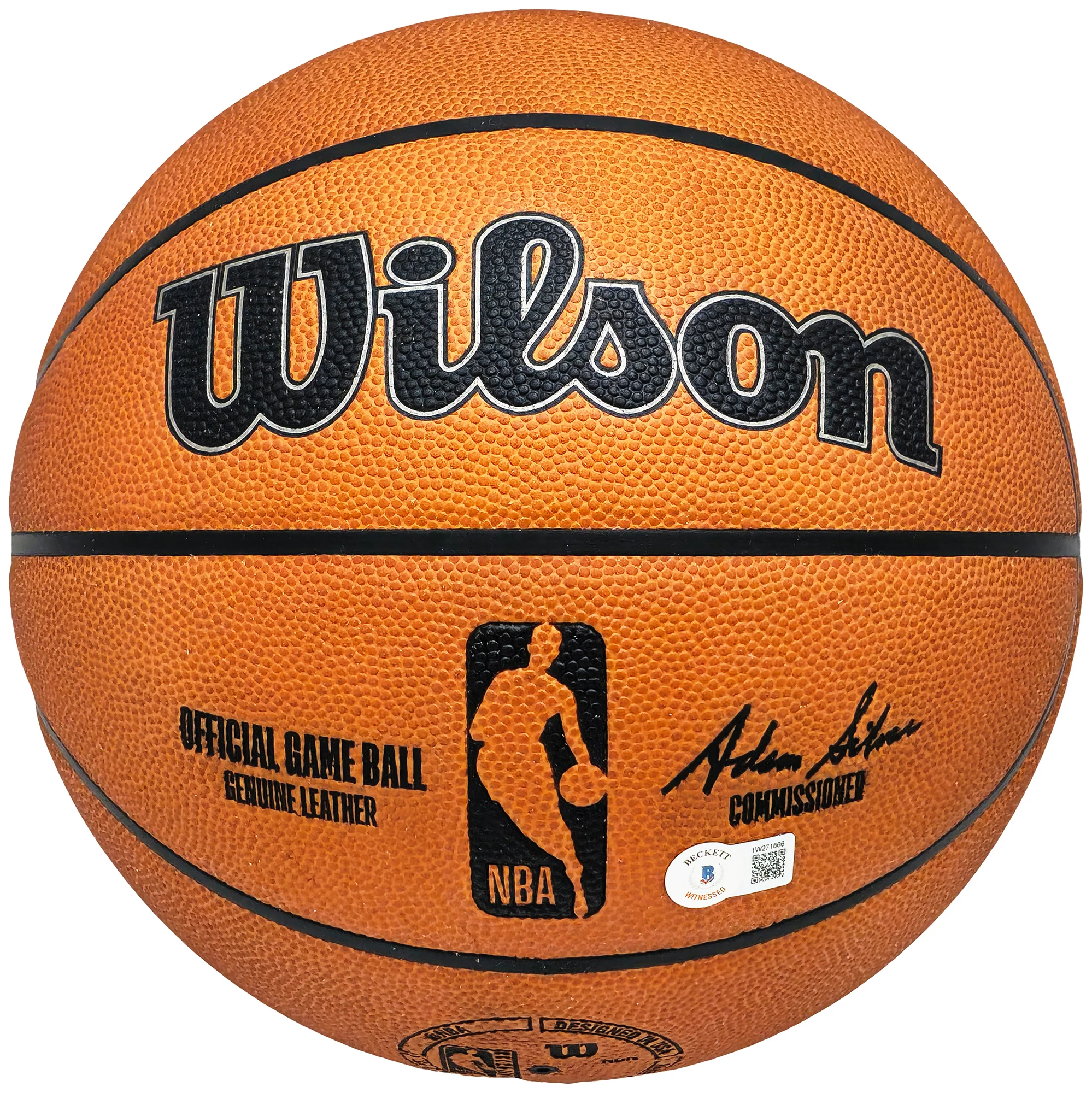 John Stockton Autographed Official Game Ball Genuine Leather Basketball Utah Jazz Beckett BAS Witness Stock #224368 - Image 3