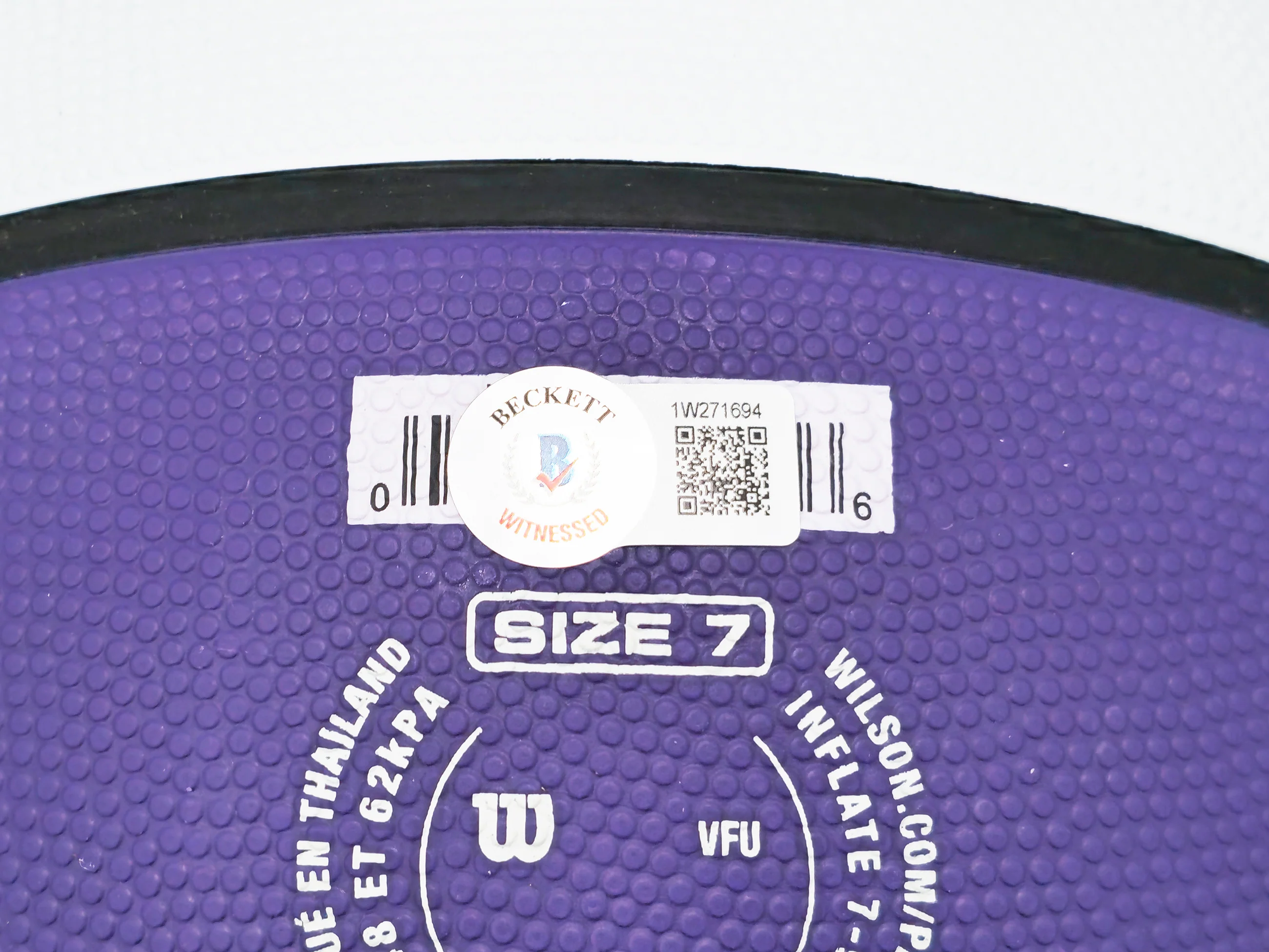 John Stockton Autographed Purple & White City Edition Basketball Utah Jazz Beckett BAS Witness Stock #224371 - Image 5