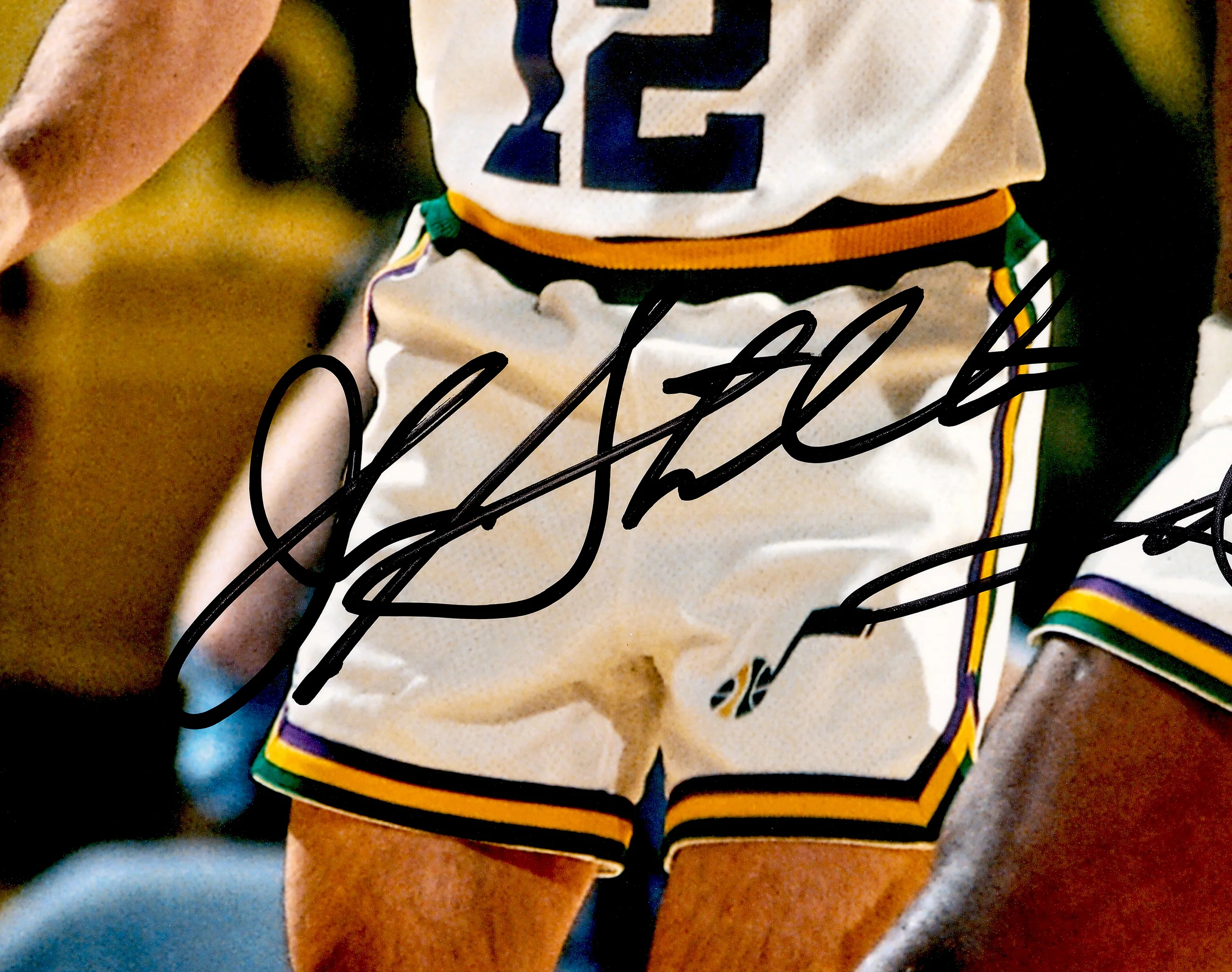 John Stockton & Karl Malone Autographed 16x20 Photo Utah Jazz Beckett BAS Witness Stock #235775 - Image 2