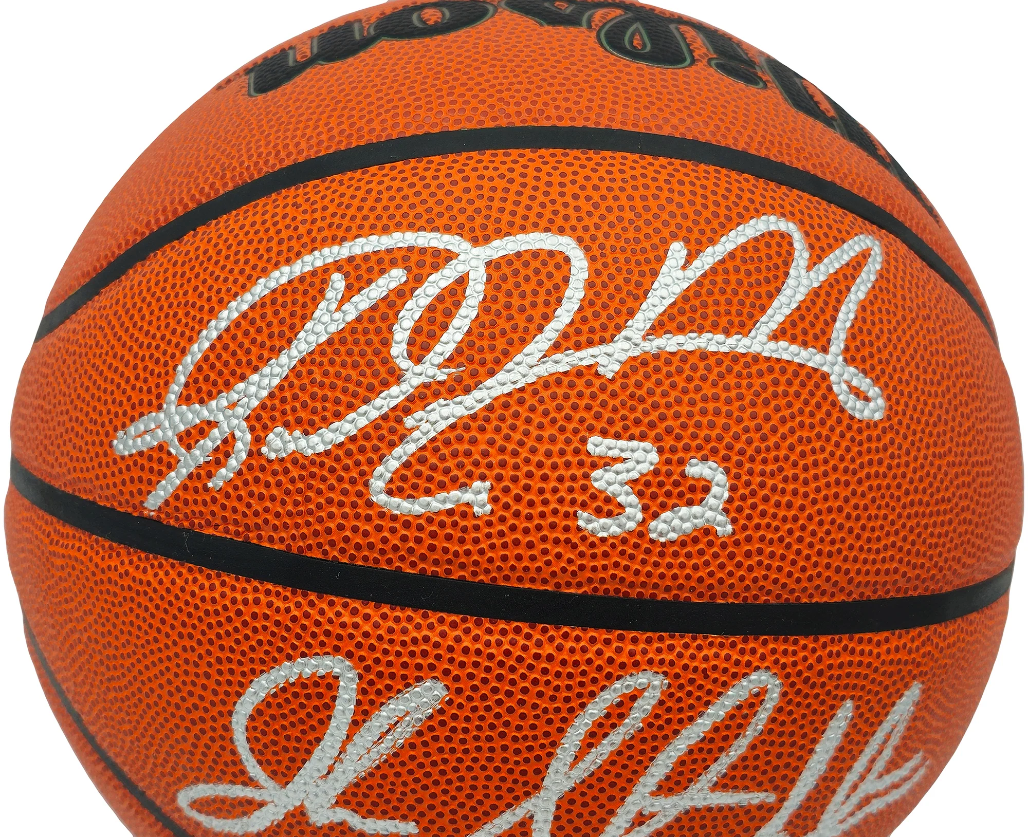 John Stockton & Karl Malone Autographed Authentic Series Indoor/Outdoor IO Basketball Utah Jazz Beckett BAS Witness Stock #235781 - Image 3