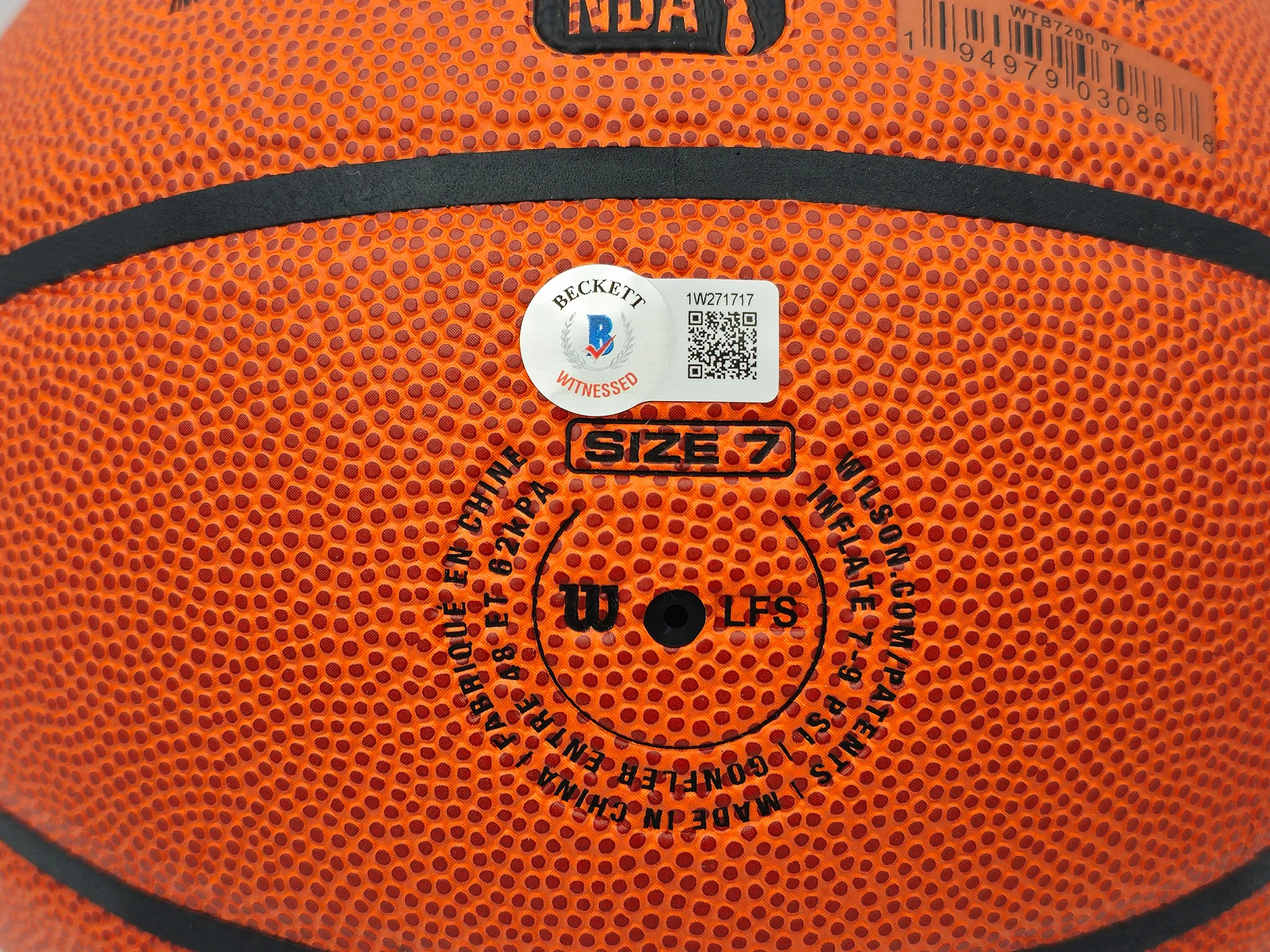 John Stockton & Karl Malone Autographed Authentic Series Indoor/Outdoor IO Basketball Utah Jazz Beckett BAS Witness Stock #235781 - Image 5
