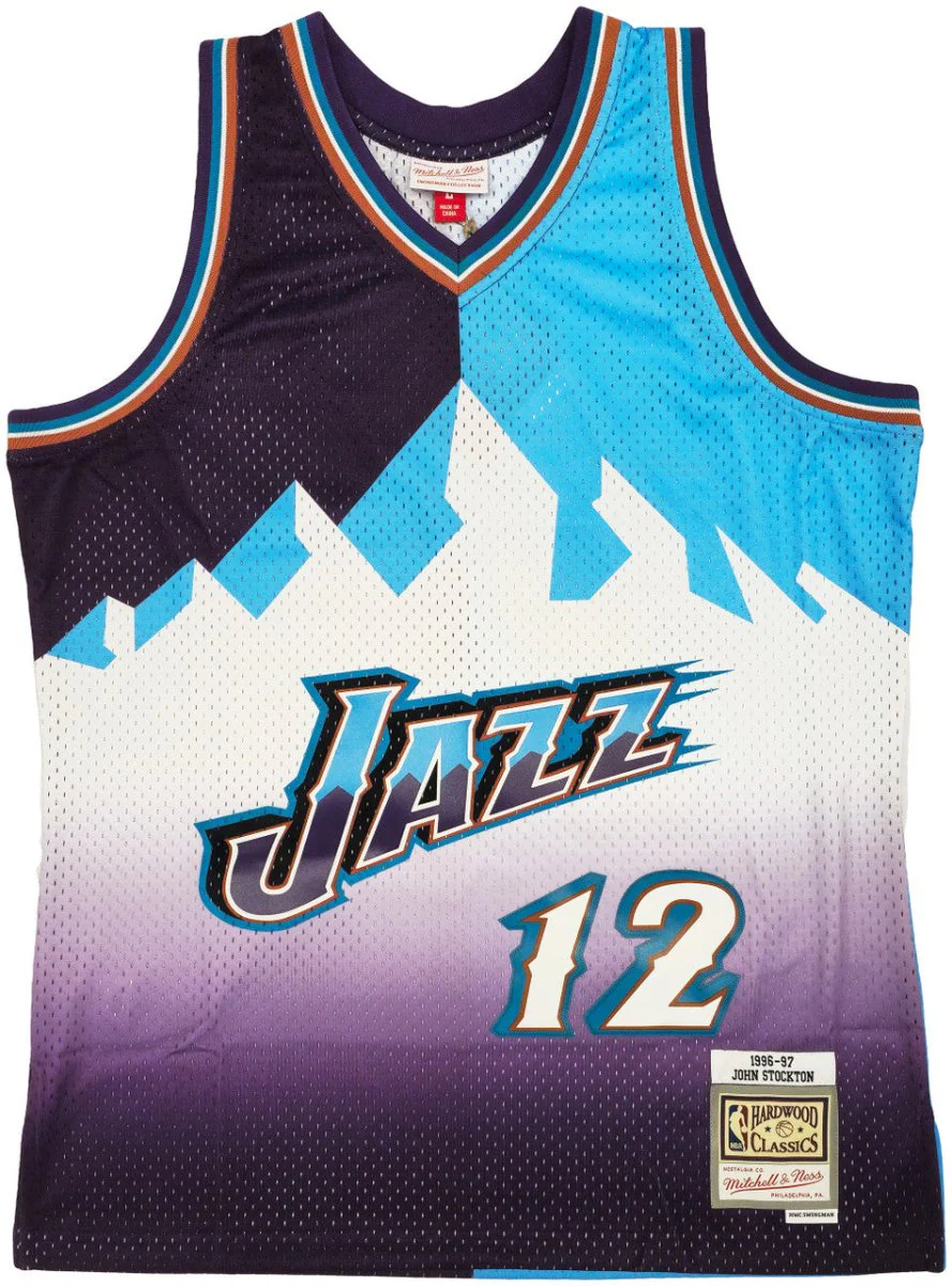 John Stockton Signed Utah Jazz 1996-97 M&N HWC Swingman Split Jersey BAS - Image 3