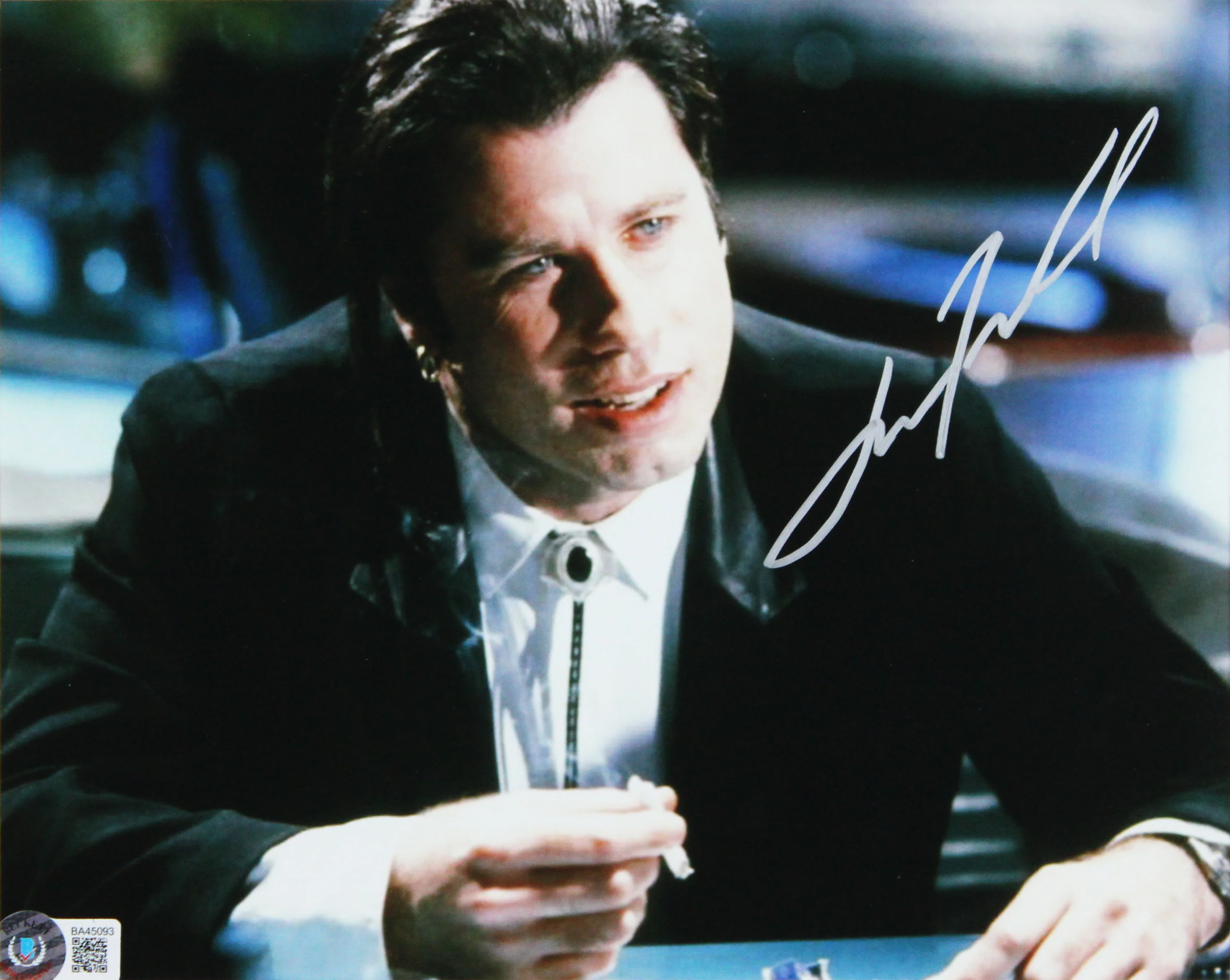 John Travolta & Uma Thurman Pulp Fiction Authentic Signed 8x10 Framed Photo BAS - Image 4