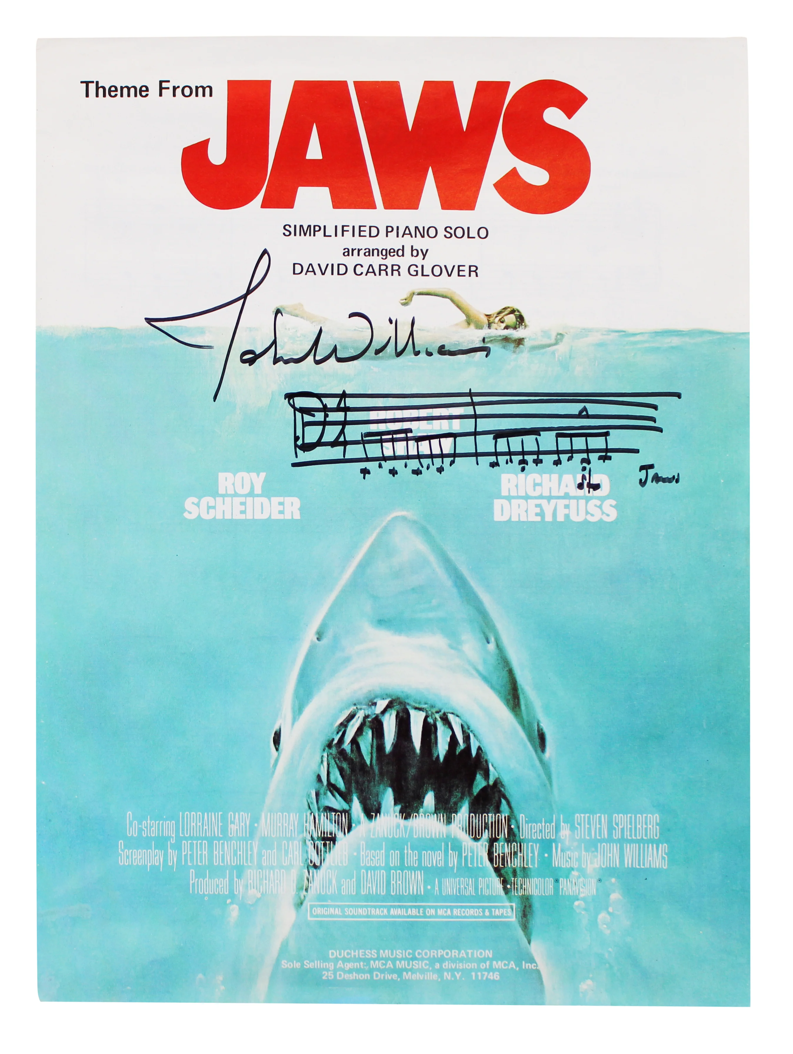 John Williams Signed Jaws Theme Music Sheet Booklet w/ Music Sketch BAS #AE13907 - Image 2
