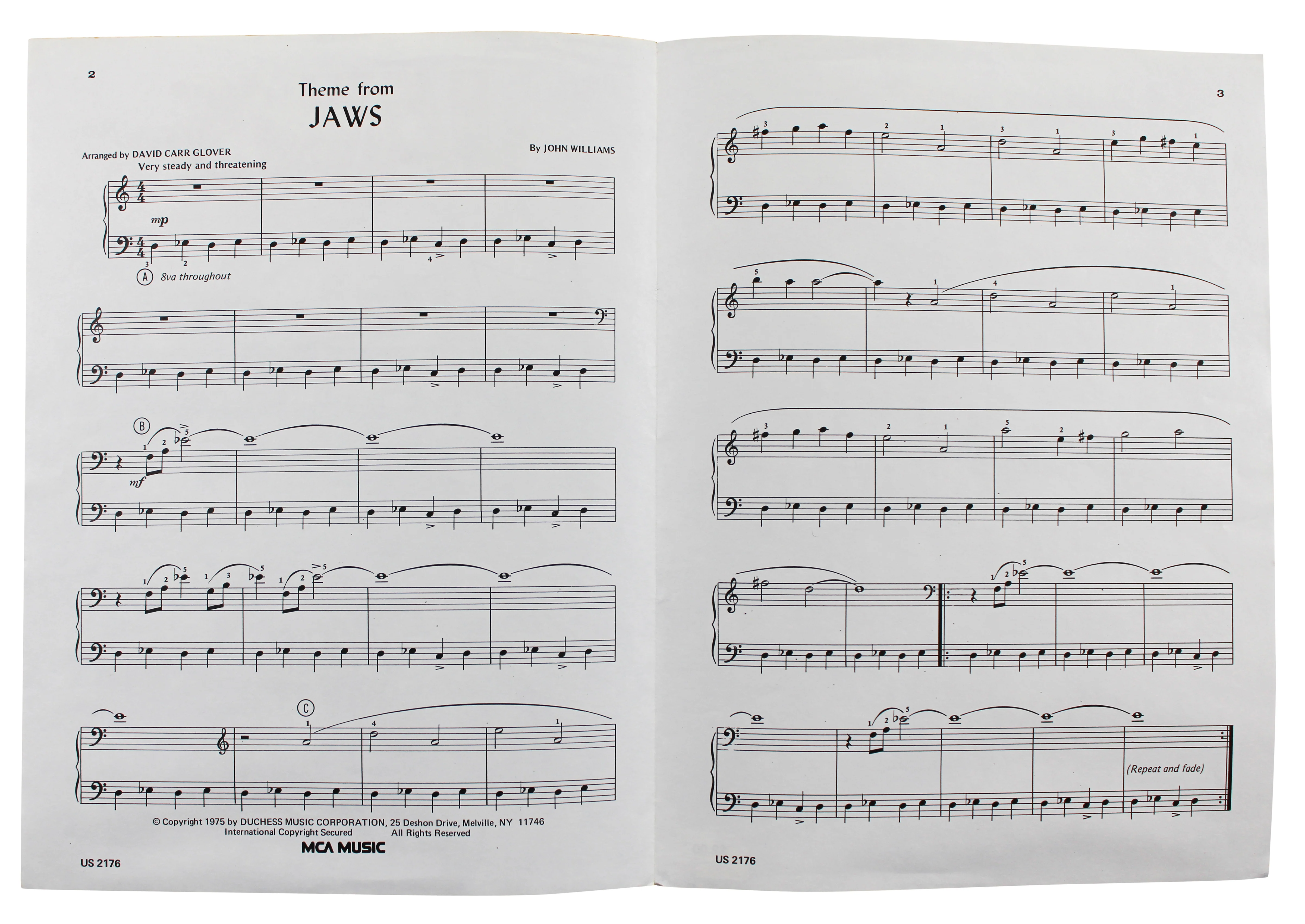 John Williams Signed Jaws Theme Music Sheet Booklet w/ Music Sketch BAS #AE13907 - Image 4