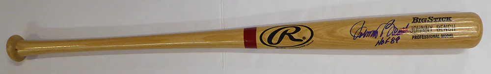 Johnny Bench Autographed Rawlings Bat Cincinnati Reds "HOF 89" Beckett BAS QR #BW06407 - Image 4