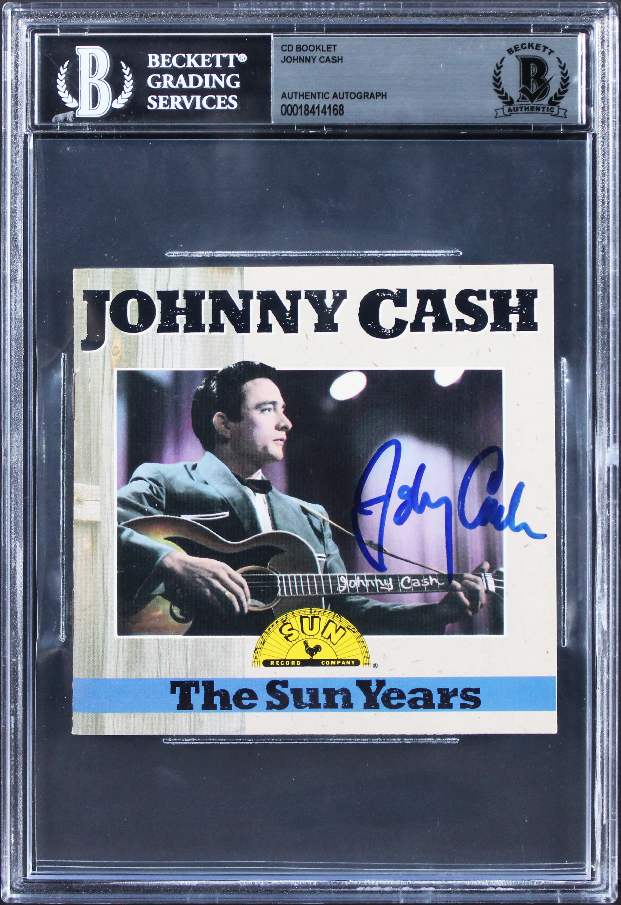 Johnny Cash Authentic Signed The Sun Years Cd Cover Autographed BAS Slabbed - Image 2