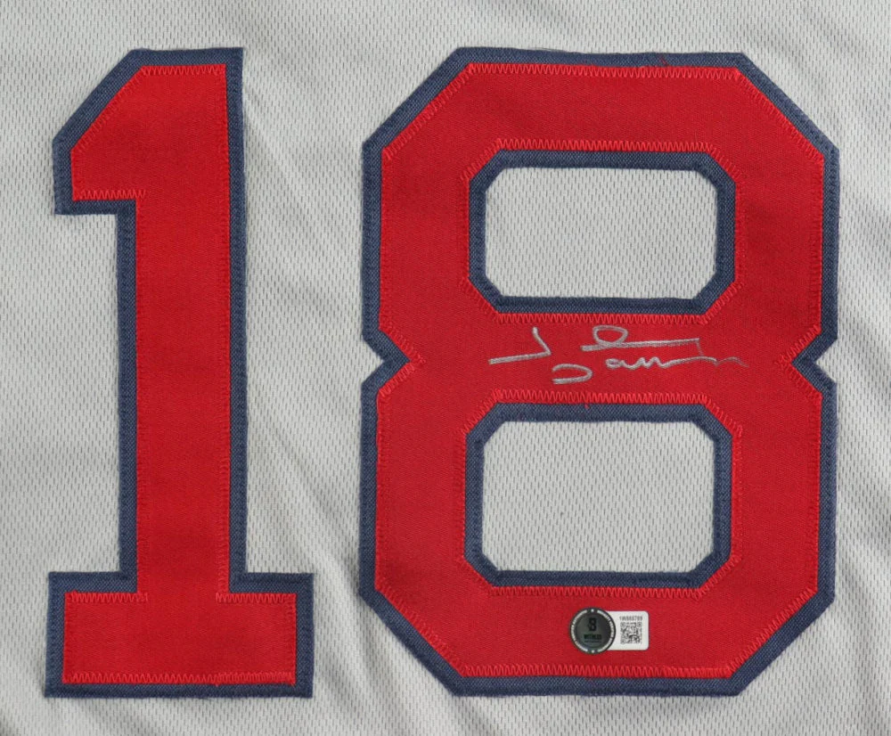 Johnny Damon Boston Signed Gray Baseball Jersey BAS - Image 2