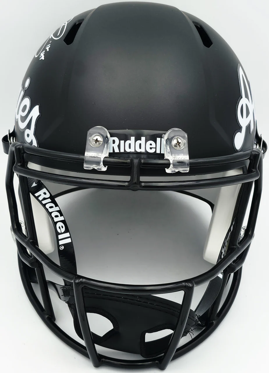 Johnny Manziel Autographed Texas A&M Aggies Black Full Size Script Logo Speed Replica Helmet "12 HT" Beckett BAS Witness Stock #261983 - Image 3
