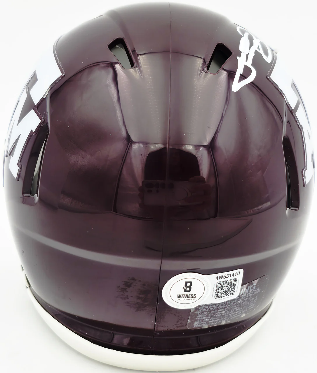 Johnny Manziel Autographed Texas A&M Aggies Maroon Speed Mini Helmet Beckett BAS Witness Stock #262060 - Image 4