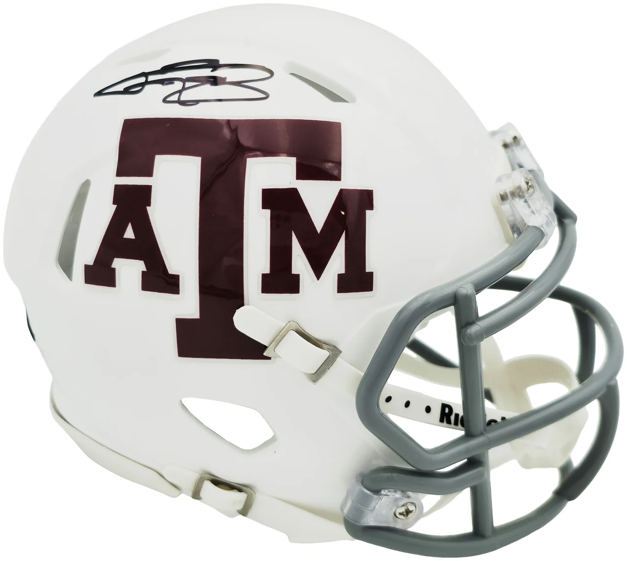 Johnny Manziel Autographed Texas A&M Aggies White Speed Mini Helmet Beckett BAS Witness Stock #262061