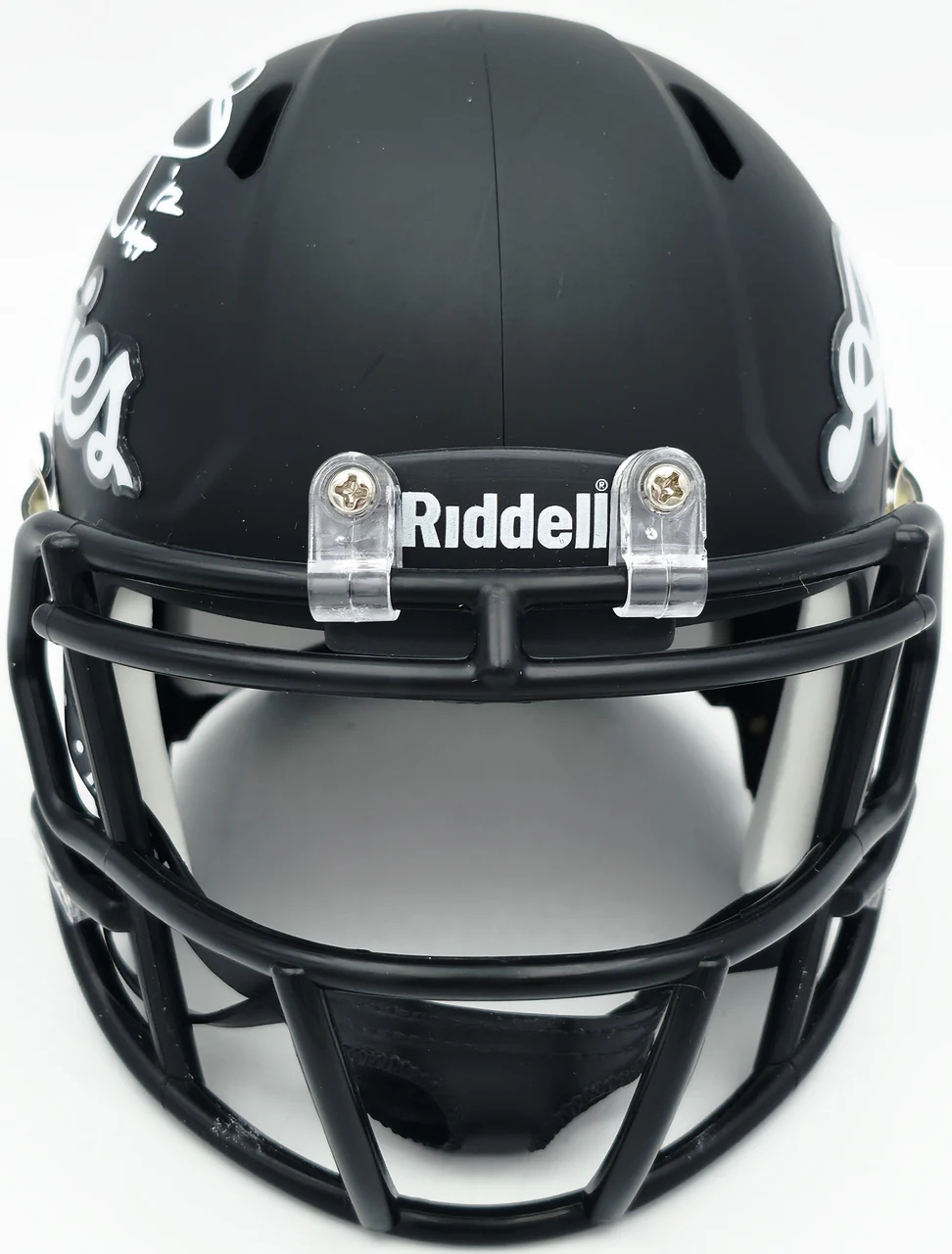 Johnny Manziel Autographed Texas A&M Black Aggies Script Logo Speed Mini Helmet "12 HT" Beckett BAS Witness Stock #262058 - Image 3
