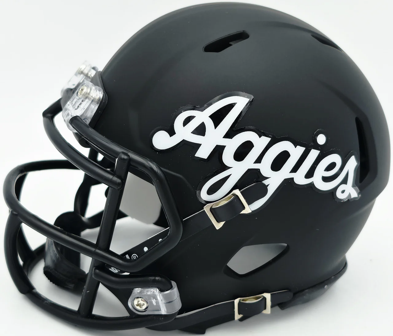 Johnny Manziel Autographed Texas A&M Black Aggies Script Logo Speed Mini Helmet "12 HT" Beckett BAS Witness Stock #262058 - Image 4