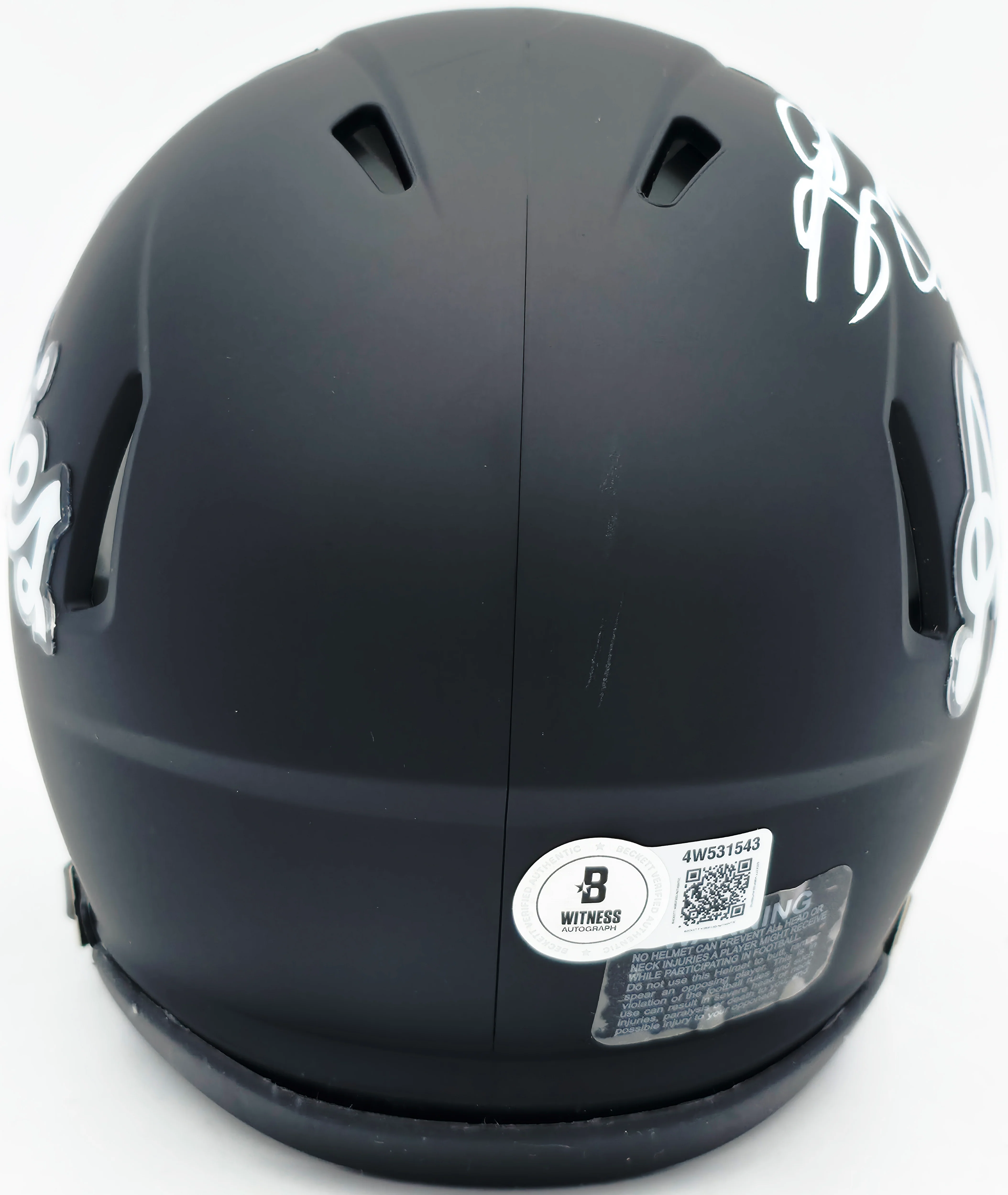 Johnny Manziel Autographed Texas A&M Black Aggies Script Logo Speed Mini Helmet "12 HT" Beckett BAS Witness Stock #262058 - Image 5