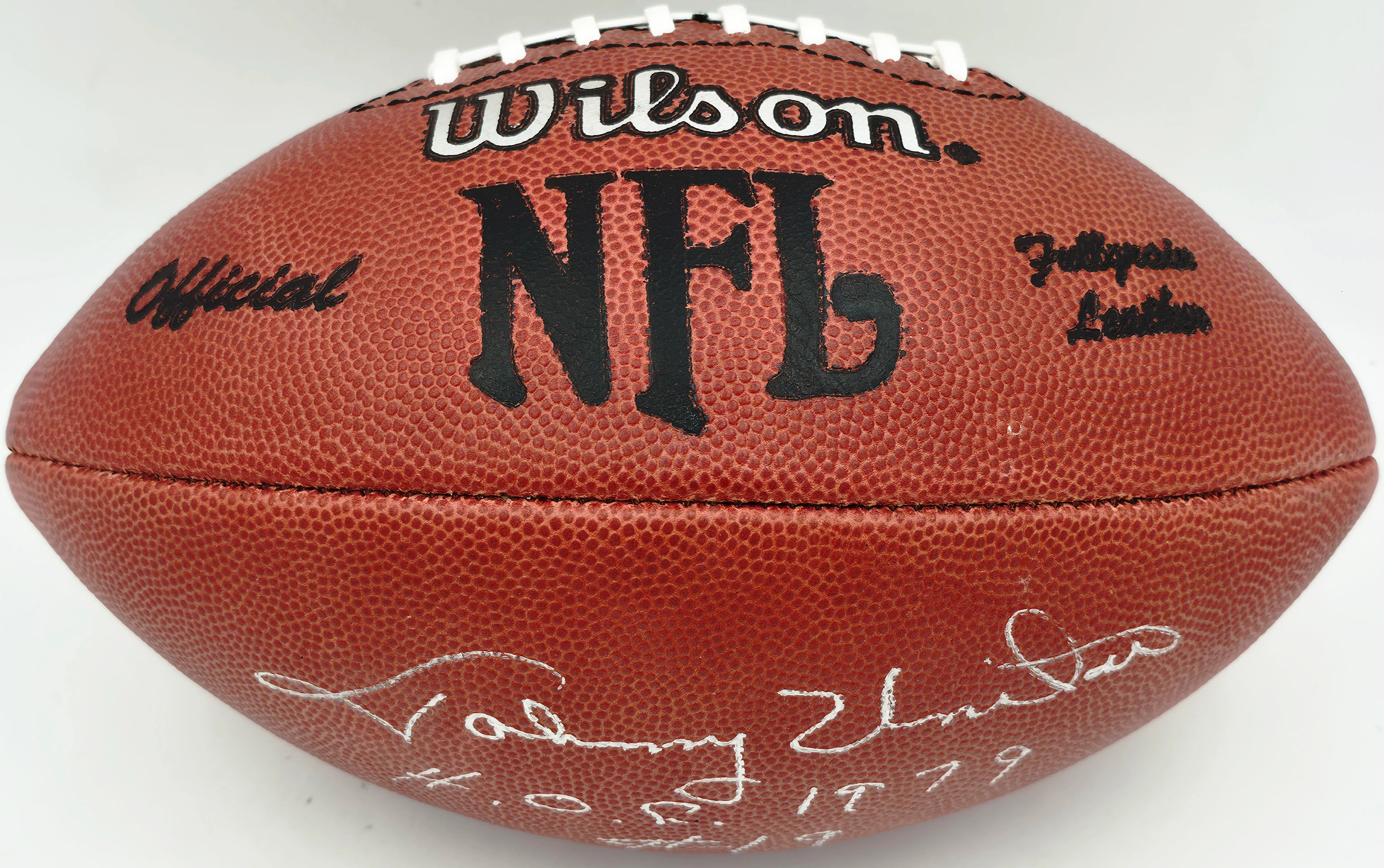 Johnny Unitas Autographed Official NFL Leather Game Football Baltimore Colts "HOF 1979 #19" Beckett BAS #AE08163 - Image 3