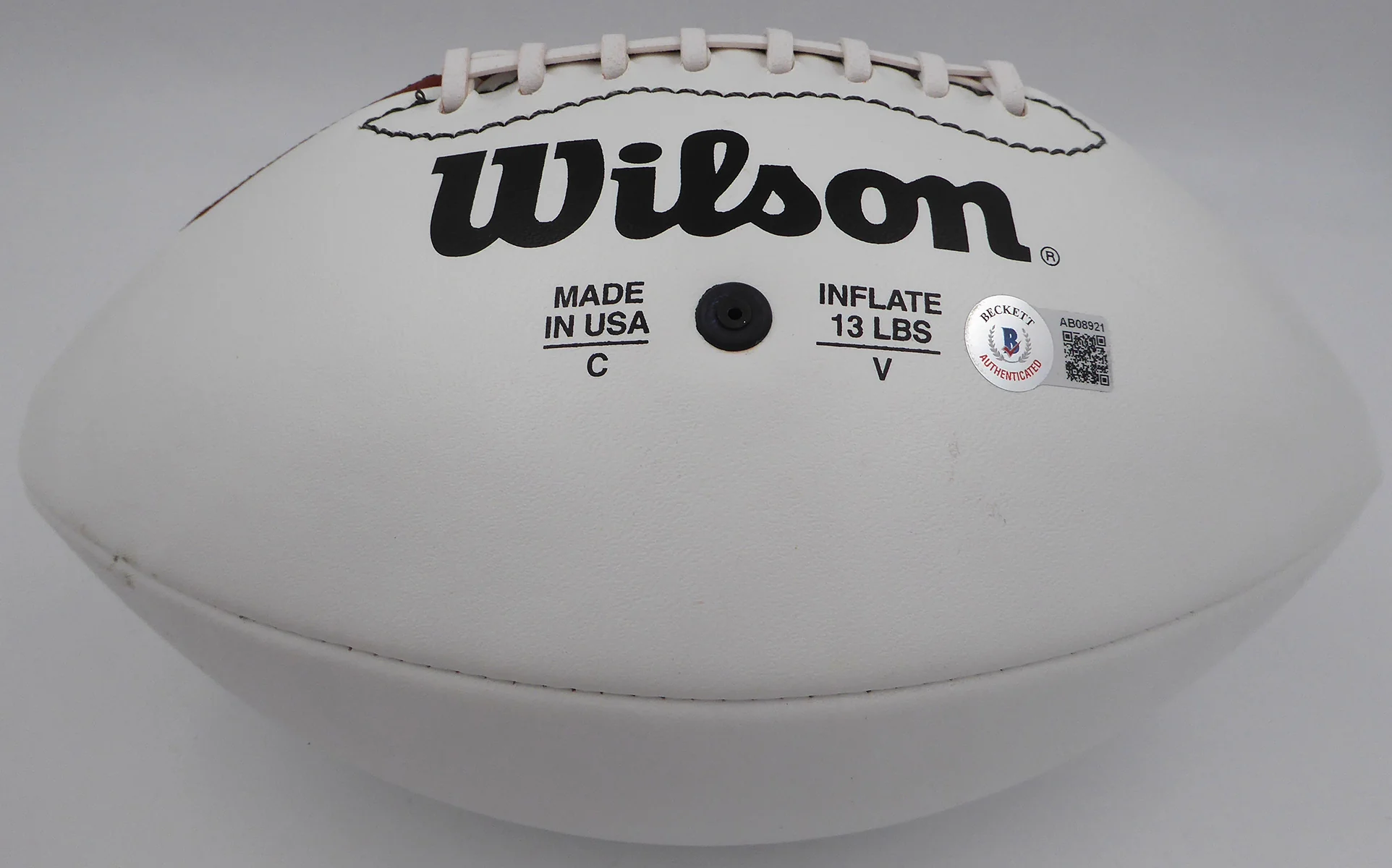 Johnny Unitas Autographed White Panel Football Baltimore Colts Beckett BAS #AB08921 - Image 3