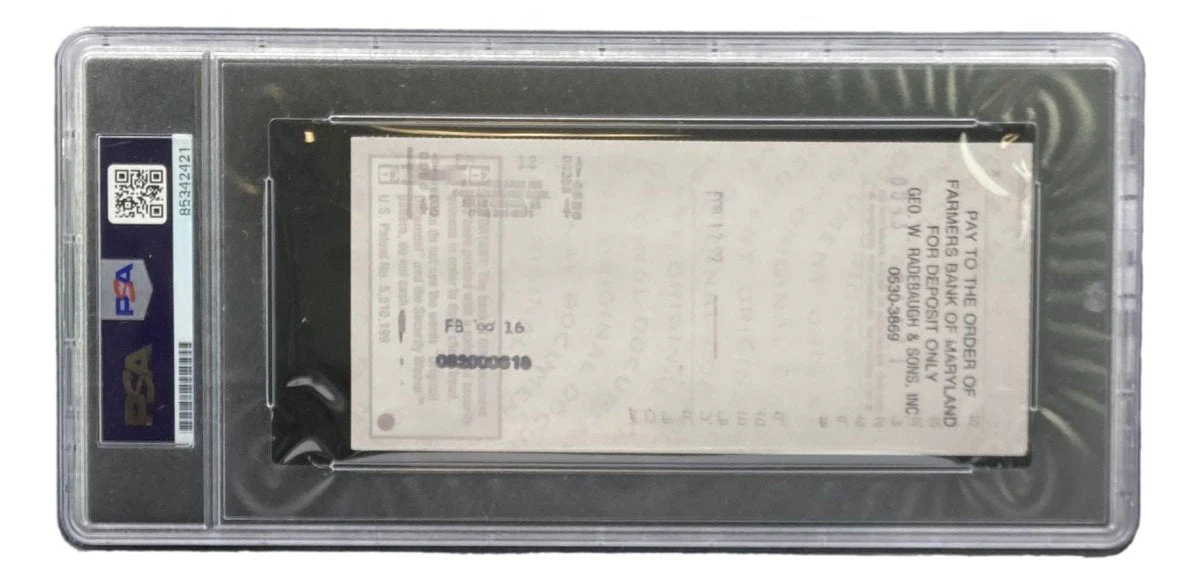 Johnny Unitas Baltimore Colts Signed Bank Check #5559 PSA - Image 2