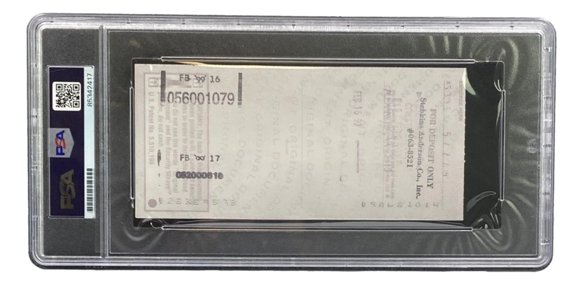 Johnny Unitas Baltimore Colts Signed Bank Check #5560 PSA - Image 2