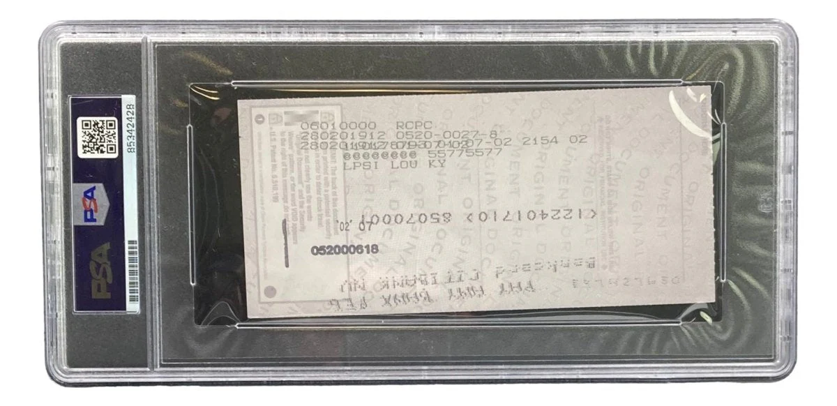 Johnny Unitas Baltimore Colts Signed Bank Check #7527 PSA - Image 2