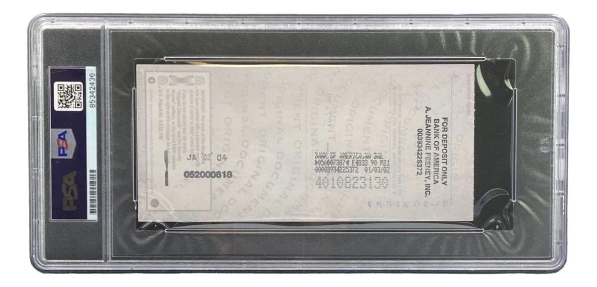 Johnny Unitas Baltimore Colts Signed Bank Check #7529 PSA - Image 2