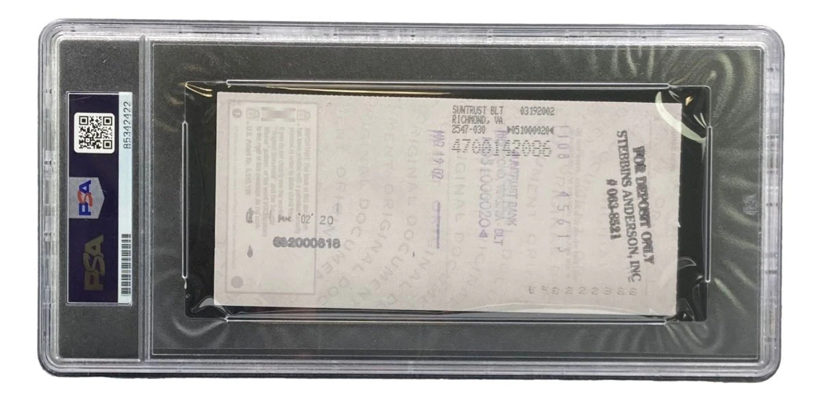 Johnny Unitas Baltimore Colts Signed Bank Check #7687 PSA - Image 2