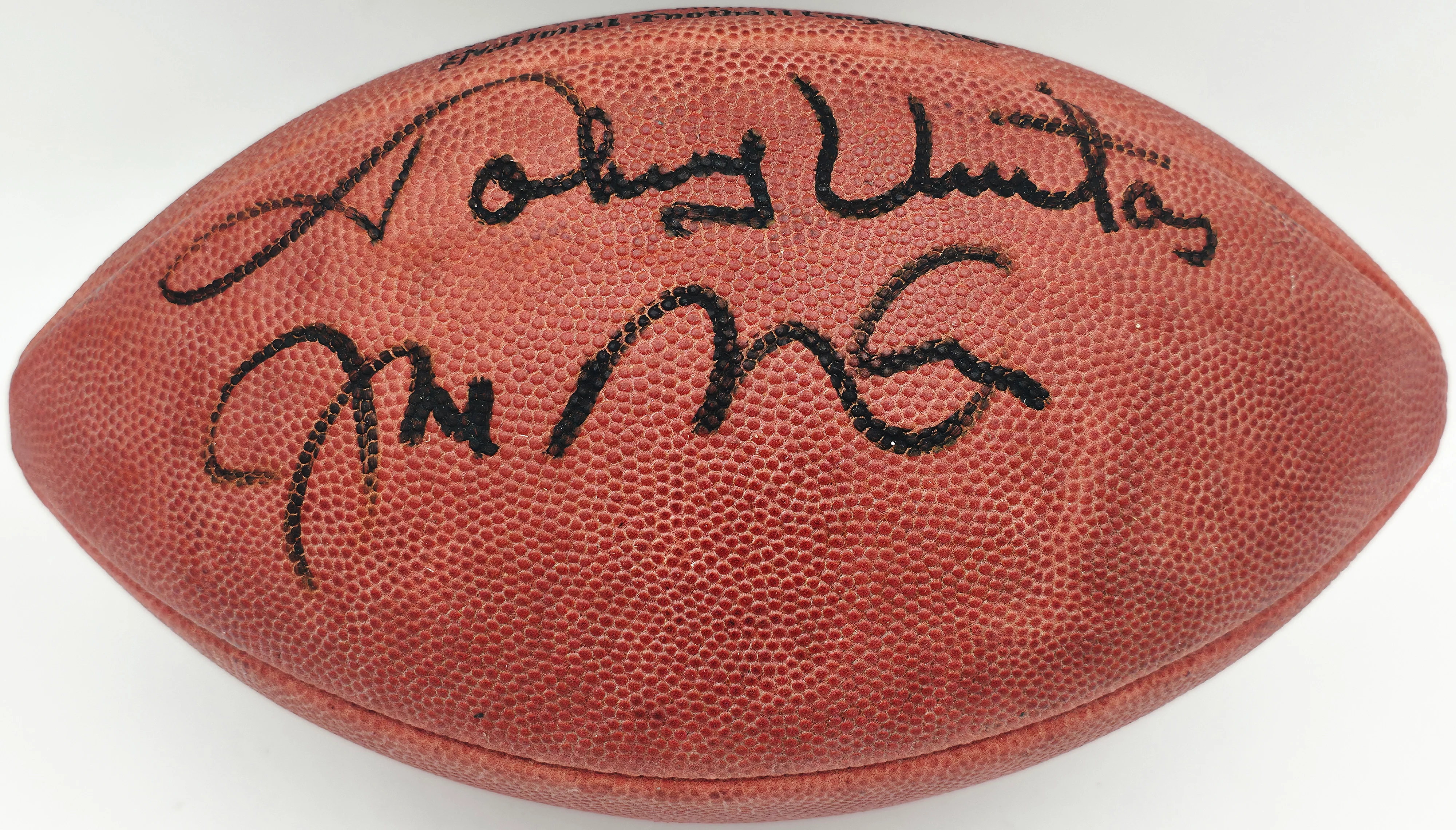 Johnny Unitas & Joe Montana Autographed Official NFL Leather Game Football Beckett BAS #A75811