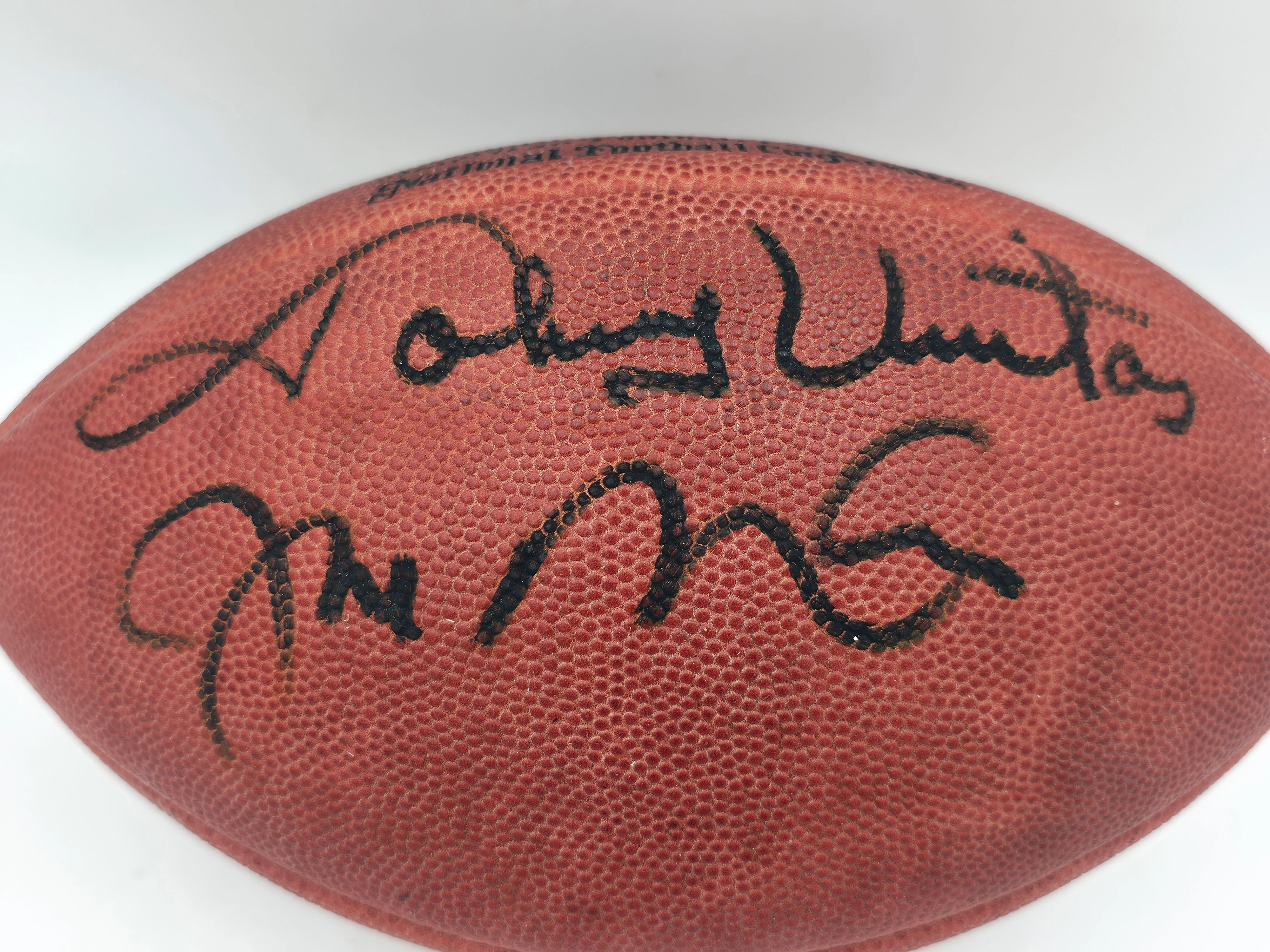 Johnny Unitas & Joe Montana Autographed Official NFL Leather Game Football Beckett BAS #A75811 - Image 2