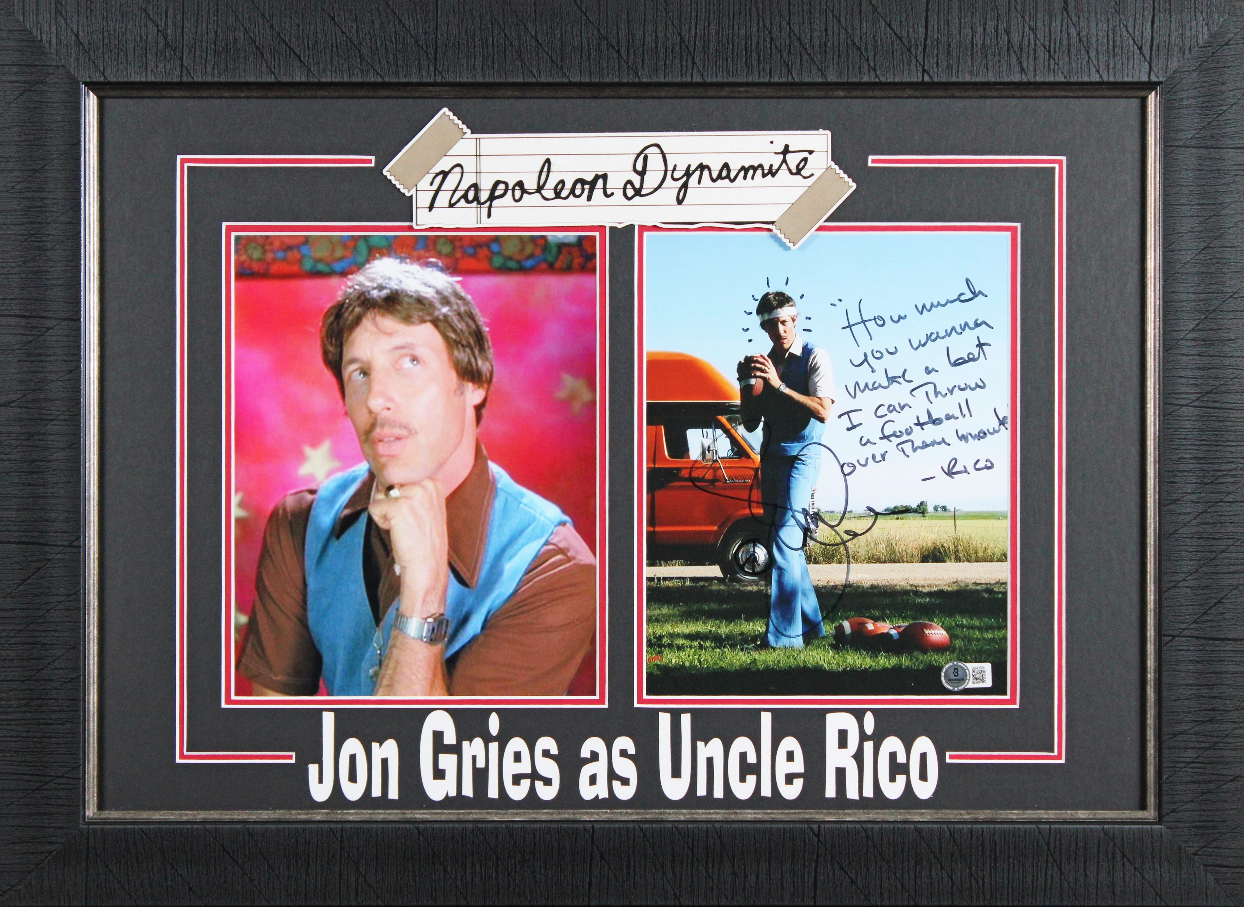 Jon Gries Napoleon Dynamite "Rico" Signed 8x10 Framed Photo BAS #BU43508 - Image 2